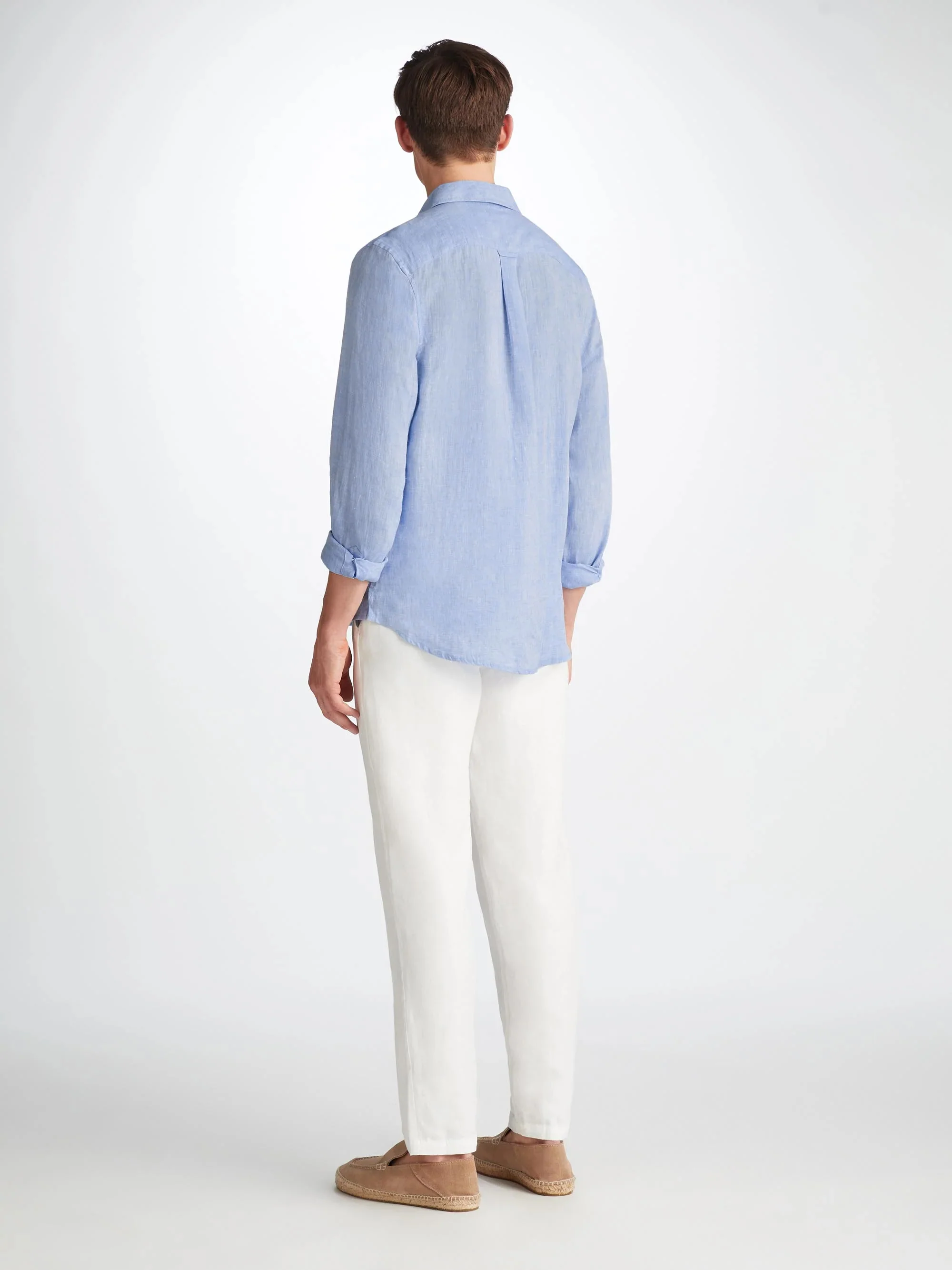 Men's Shirt Monaco Linen Blue - Image 4