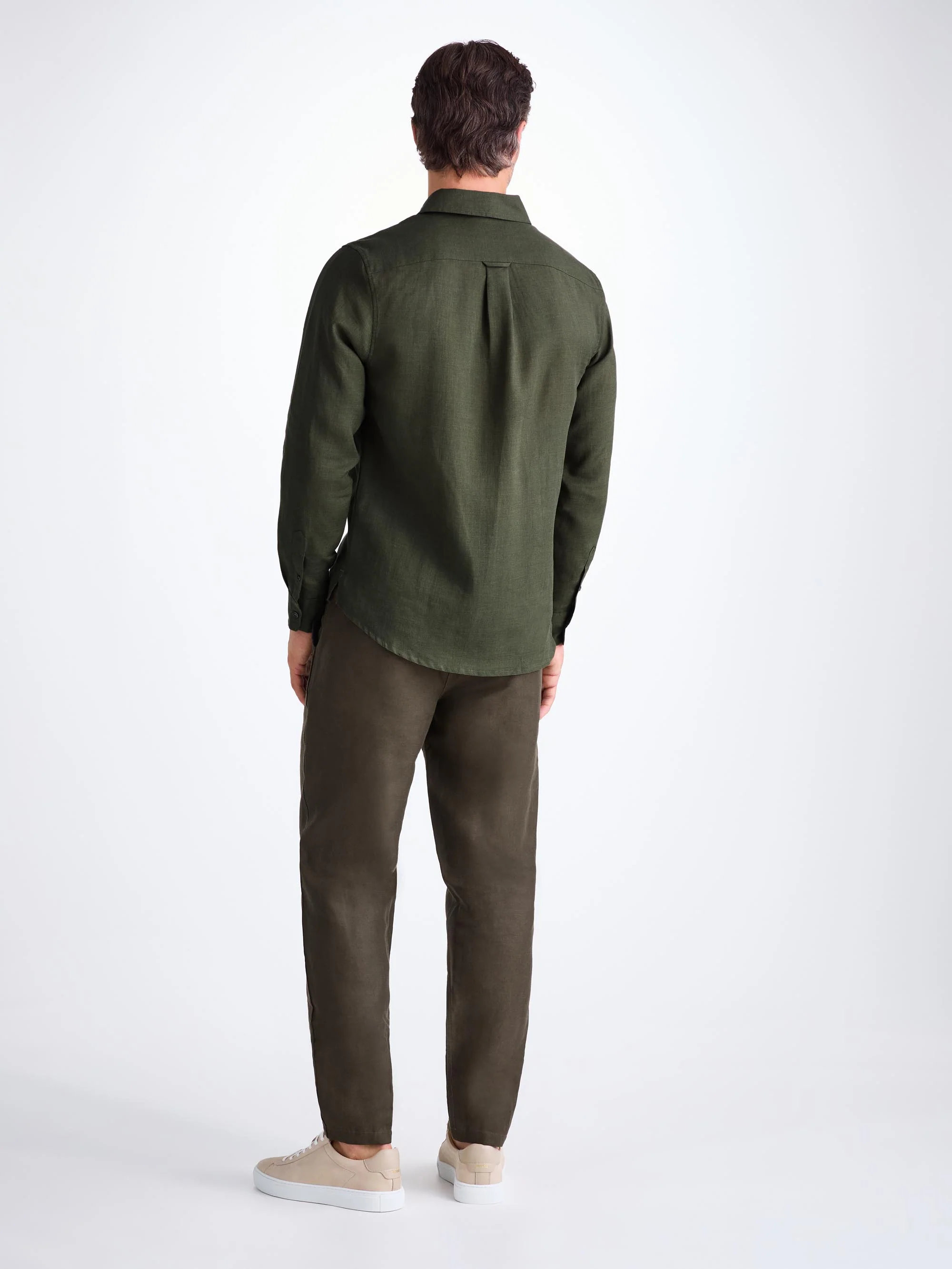 Men's Shirt Monaco Linen Khaki - Image 4