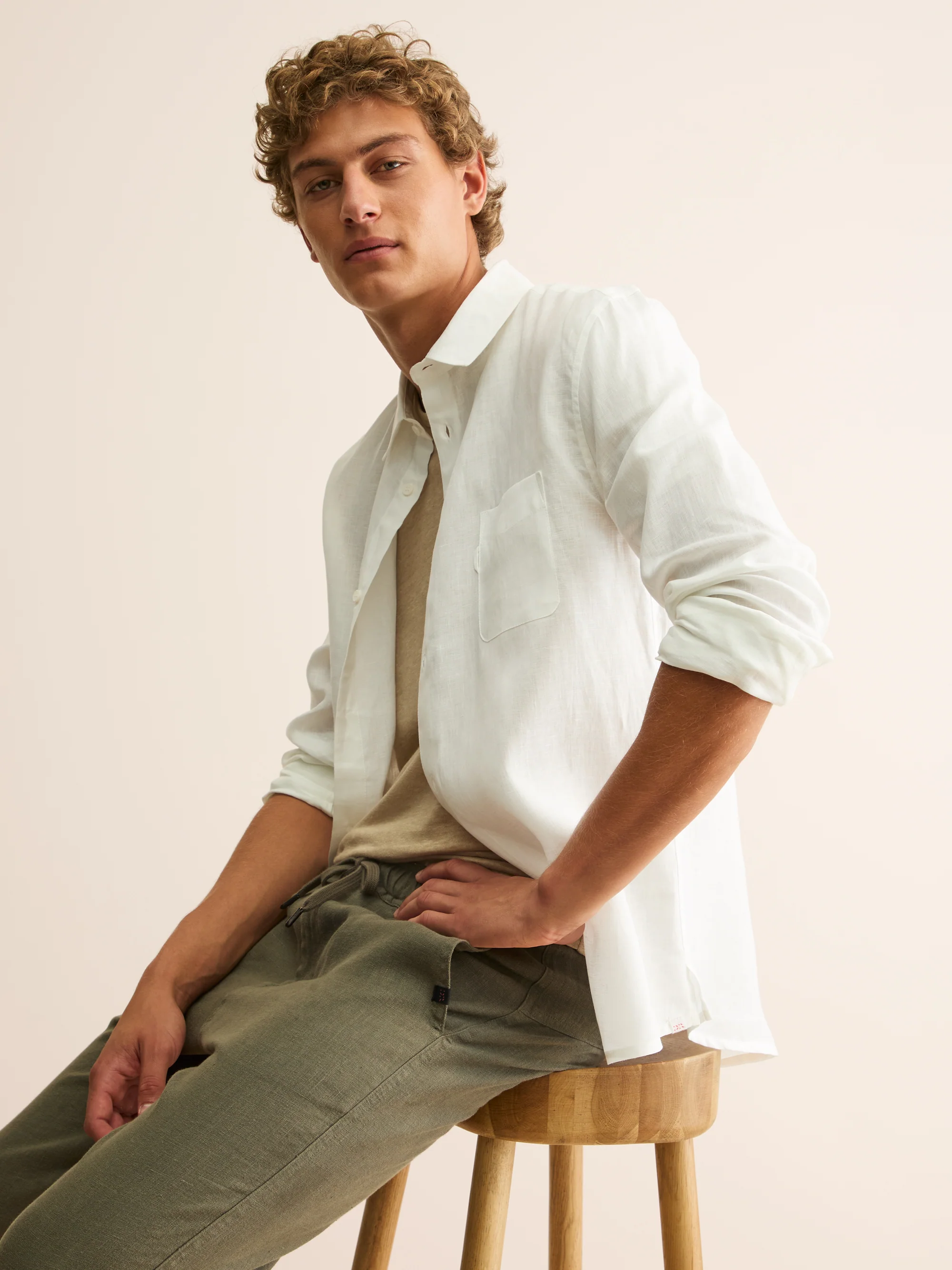 Men's Shirt Monaco Linen Off-White
