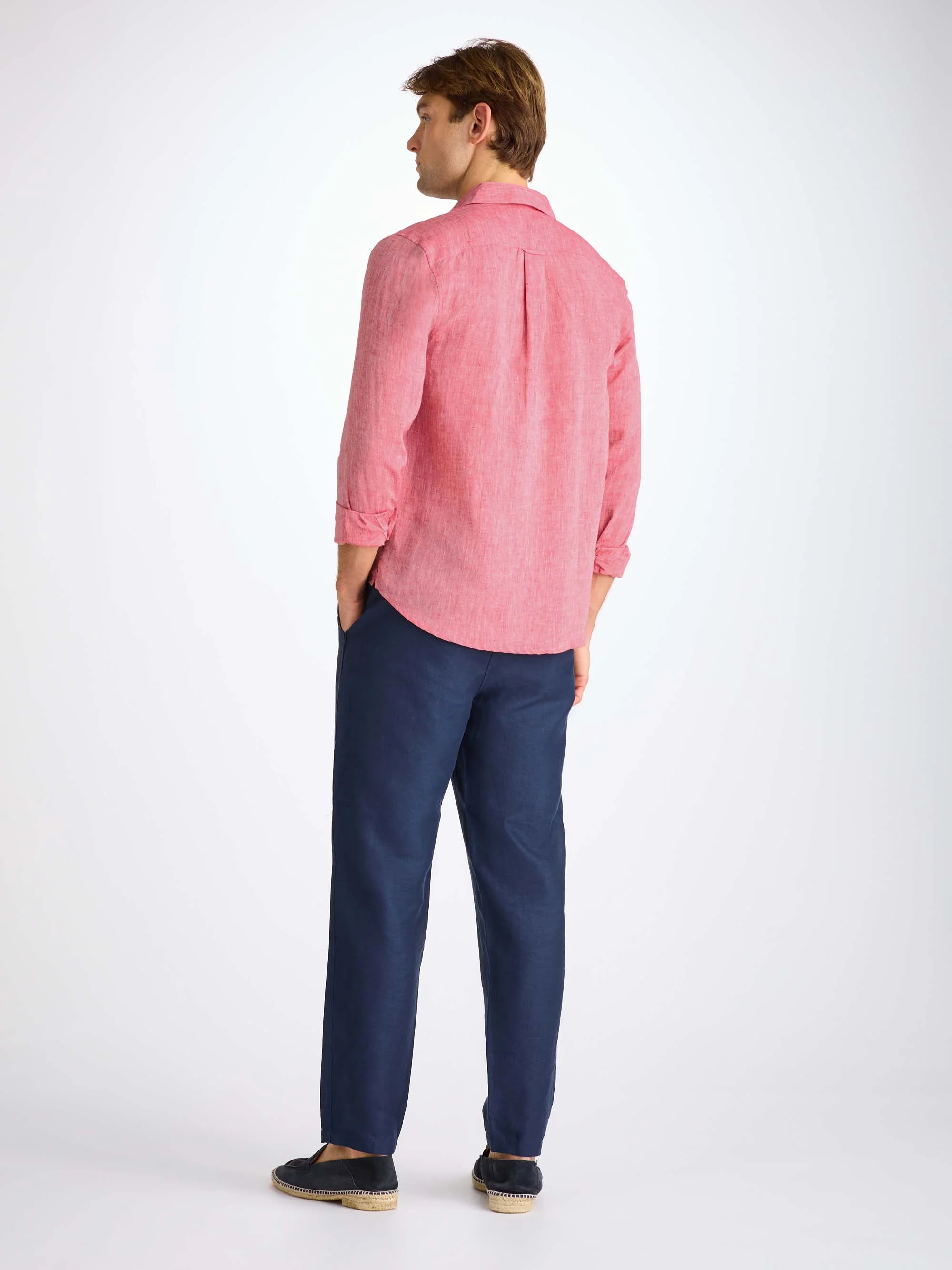 Men's Shirt Monaco Linen Red - Image 4