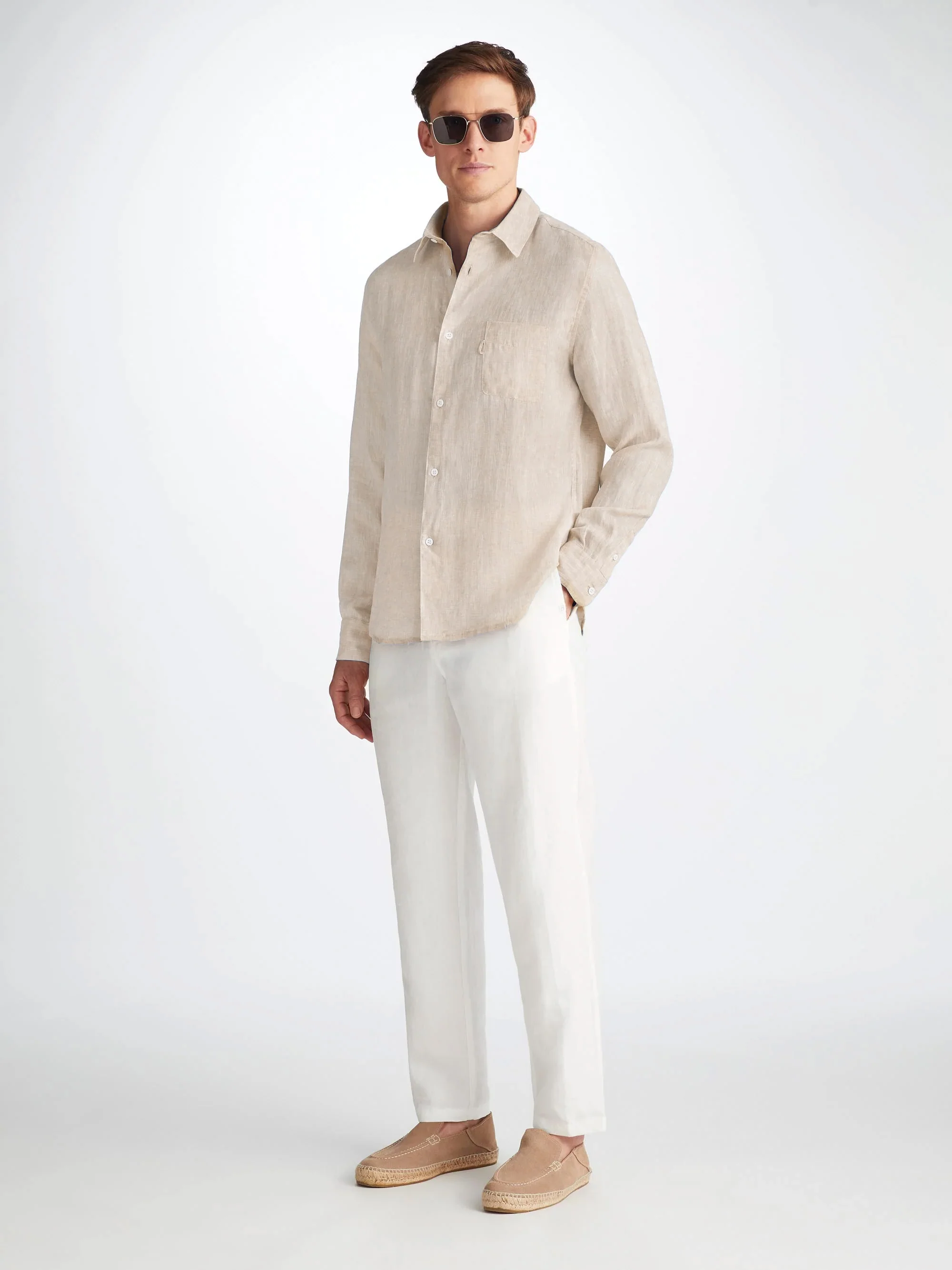 Men's Shirt Monaco Linen Sand - Image 3