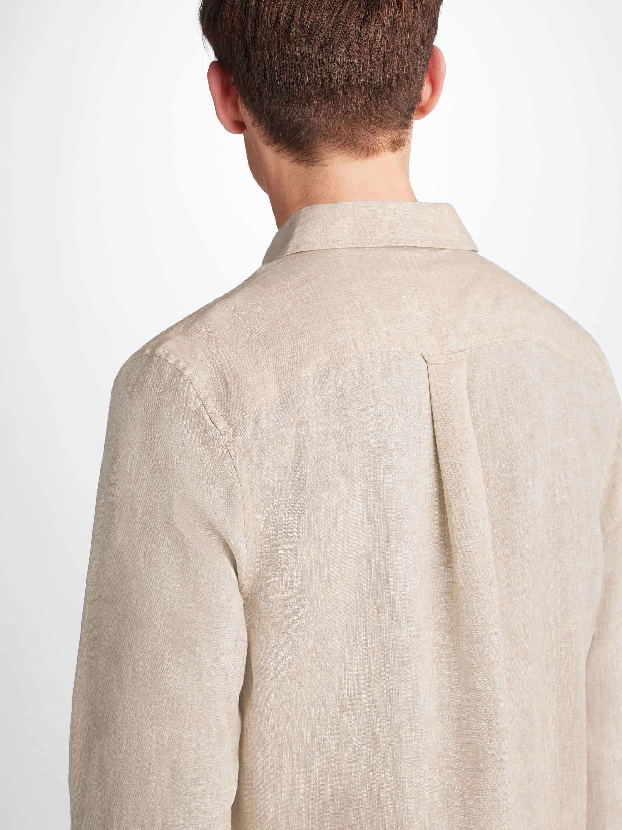 Men's Shirt Monaco Linen Sand - Image 5