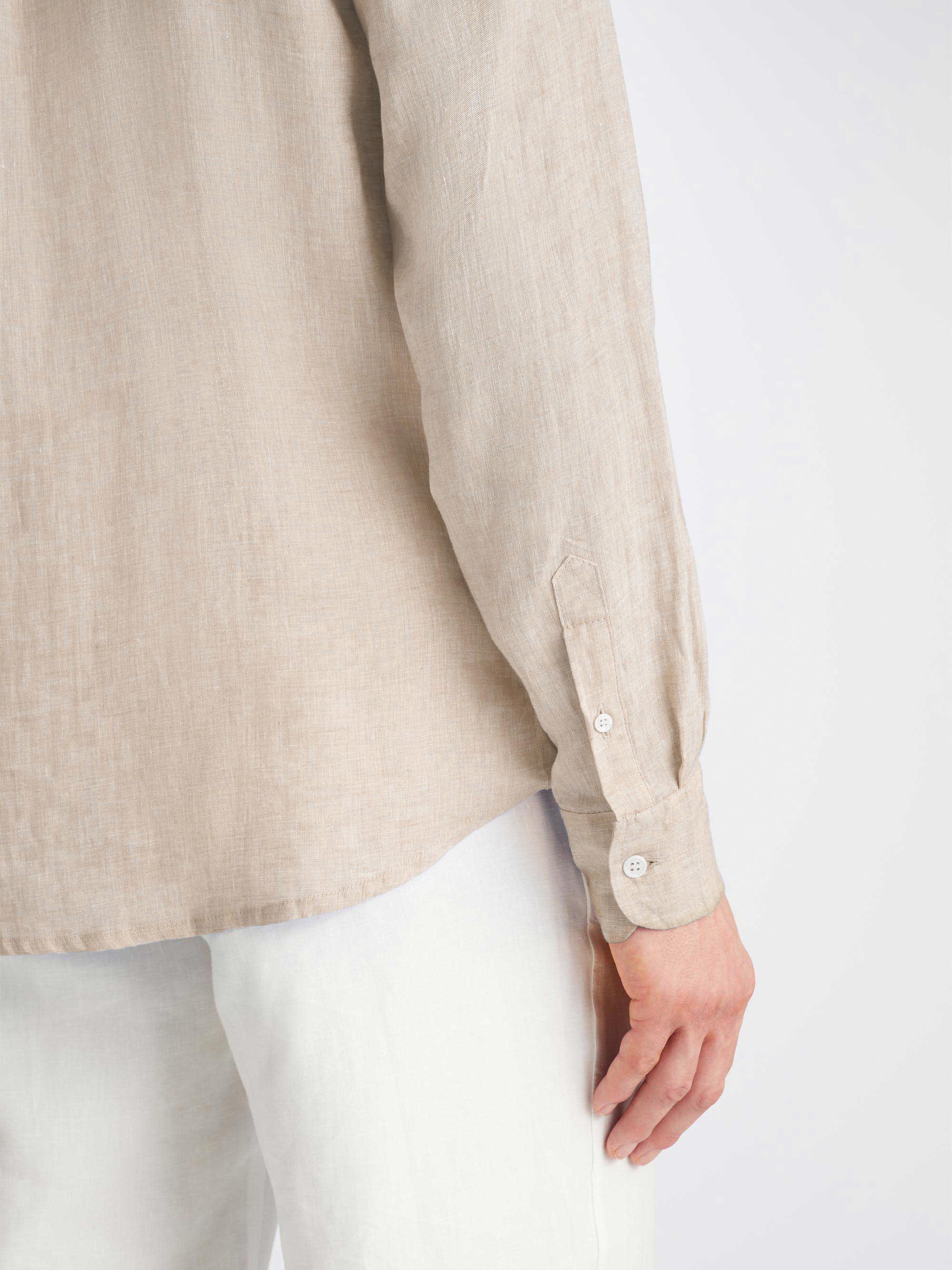 Men's Shirt Monaco Linen Sand - Image 6
