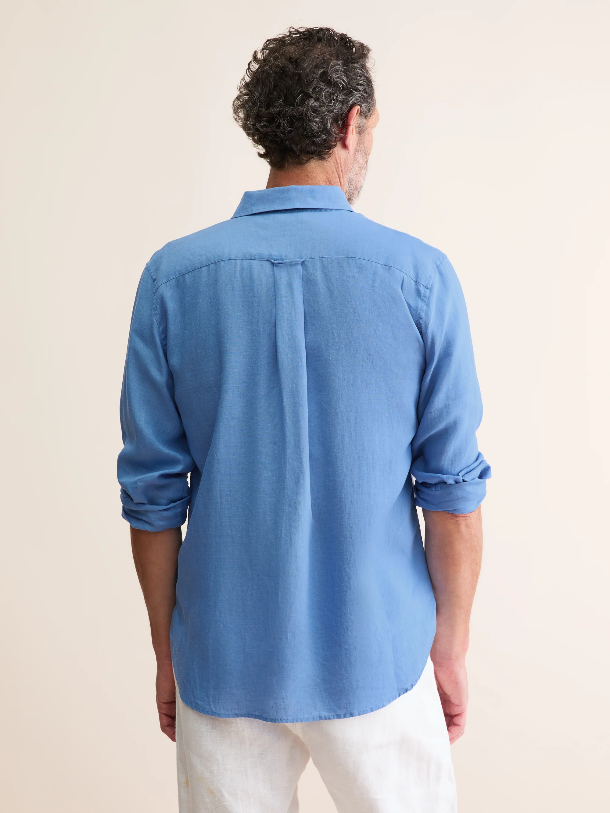 Men's Shirt Monaco Linen Santorini Blue - Image 3