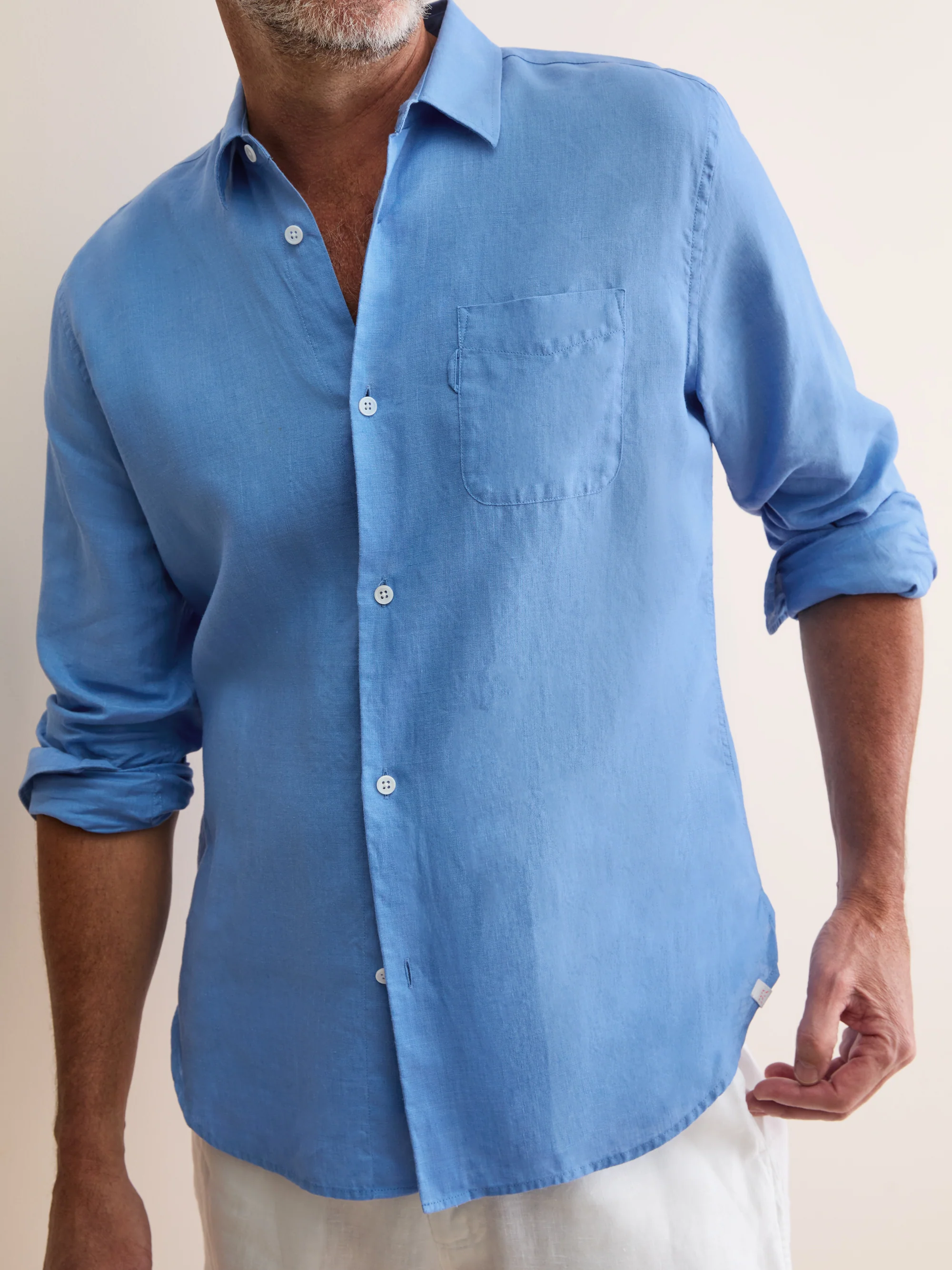 Men's Shirt Monaco Linen Santorini Blue - Image 4