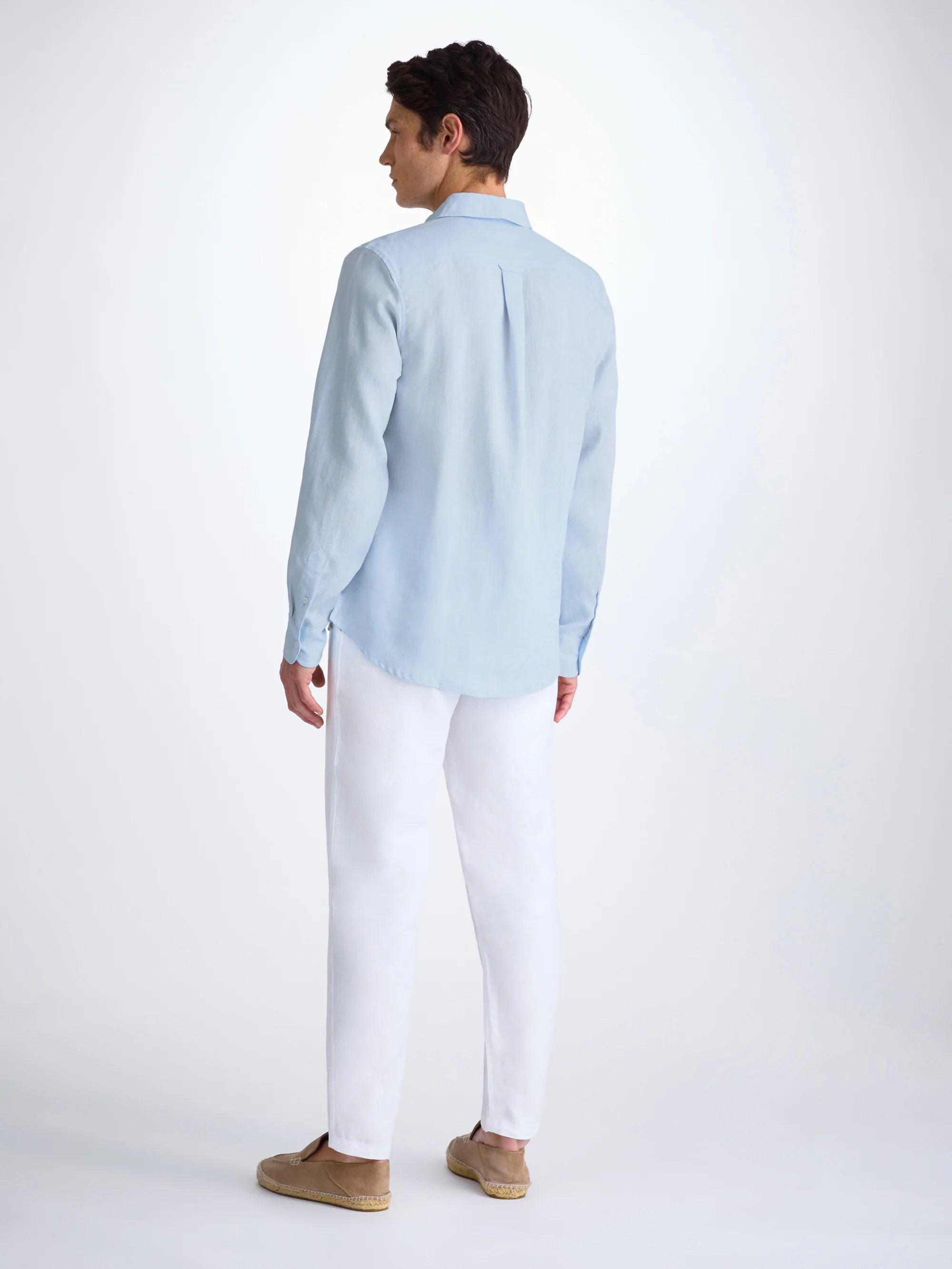 Men's Shirt Monaco Linen Sky Blue - Image 4