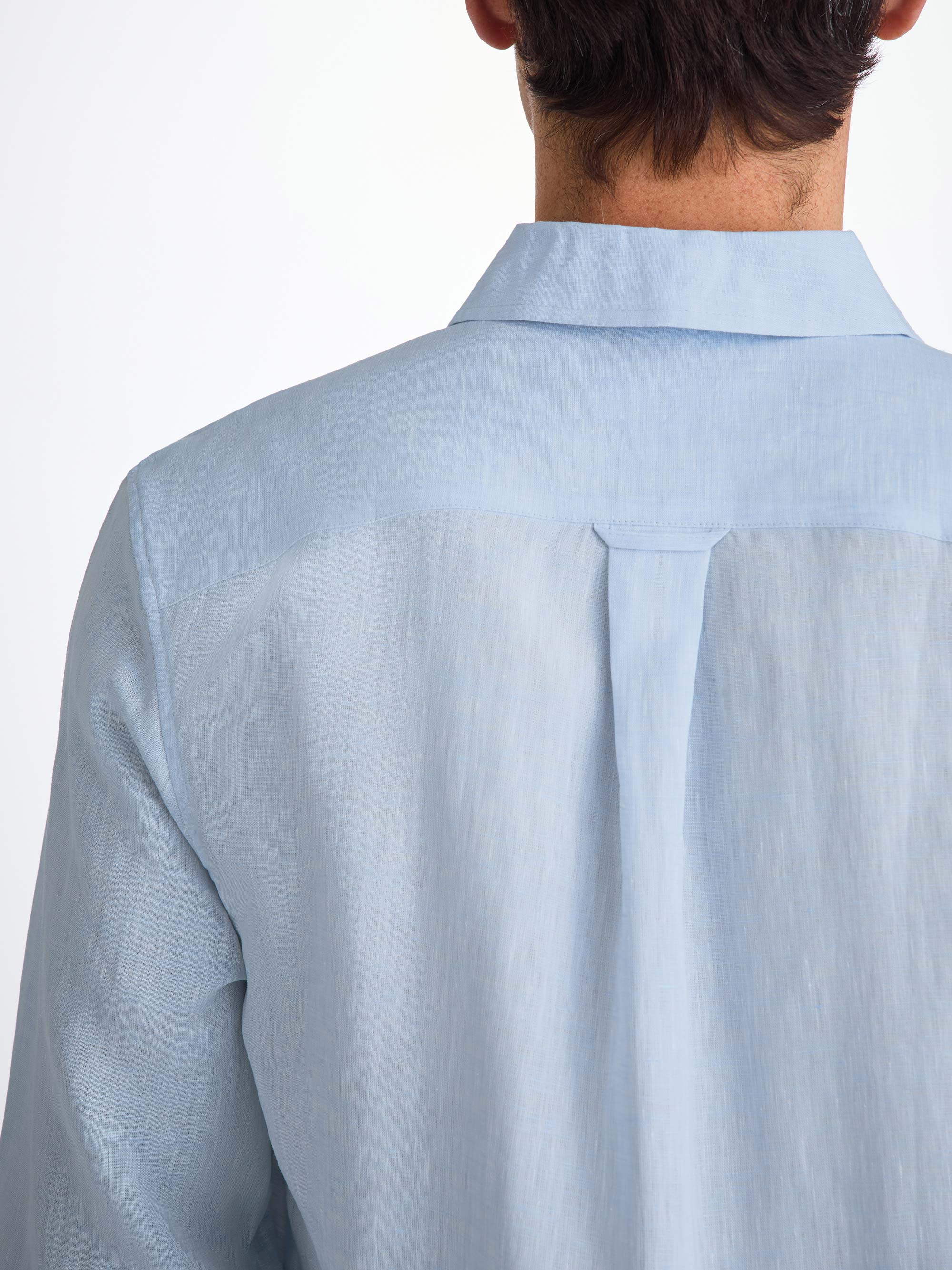 Men's Shirt Monaco Linen Sky Blue - Image 5