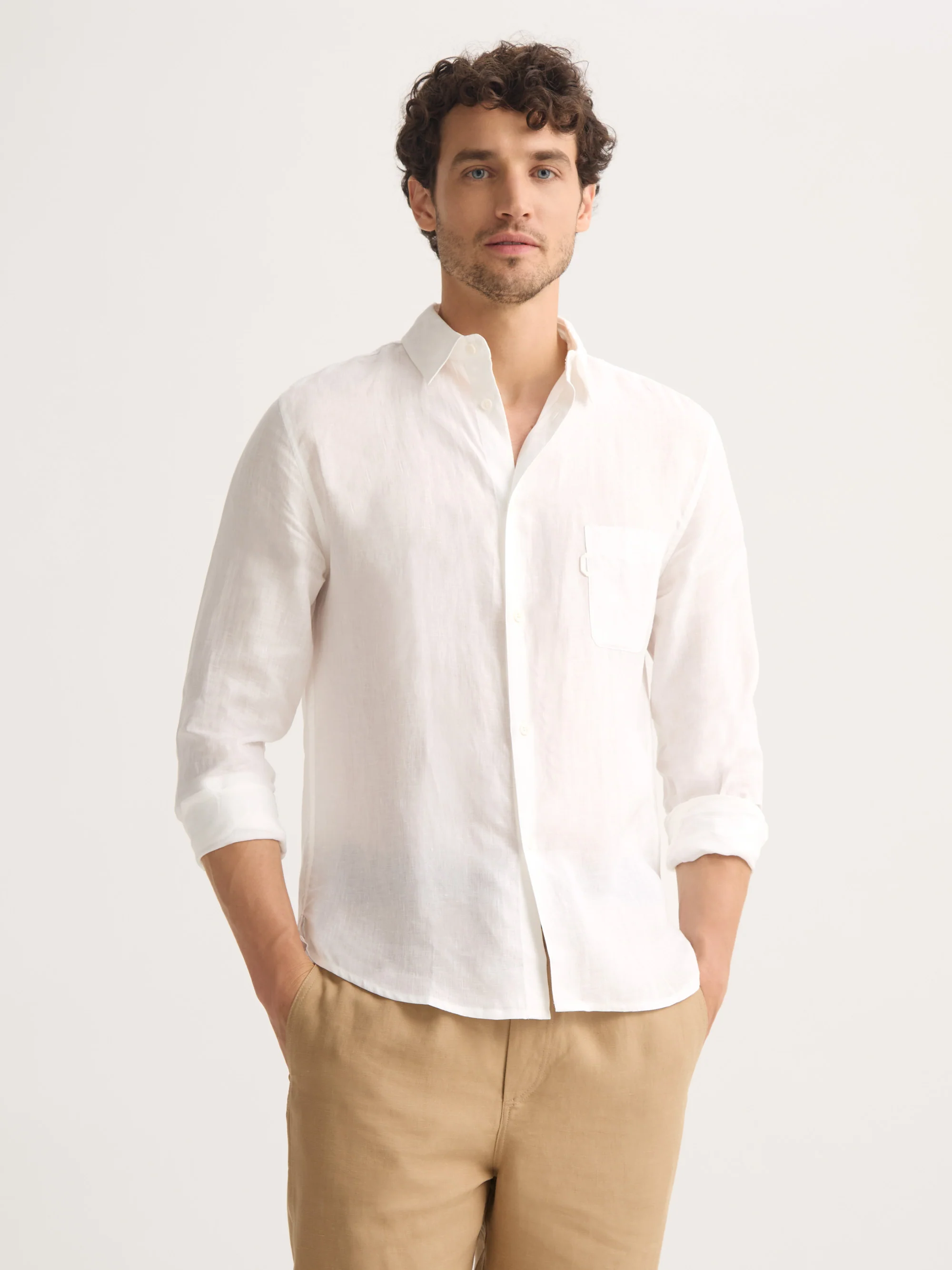 Men's Shirt Monaco Linen White - Image 7