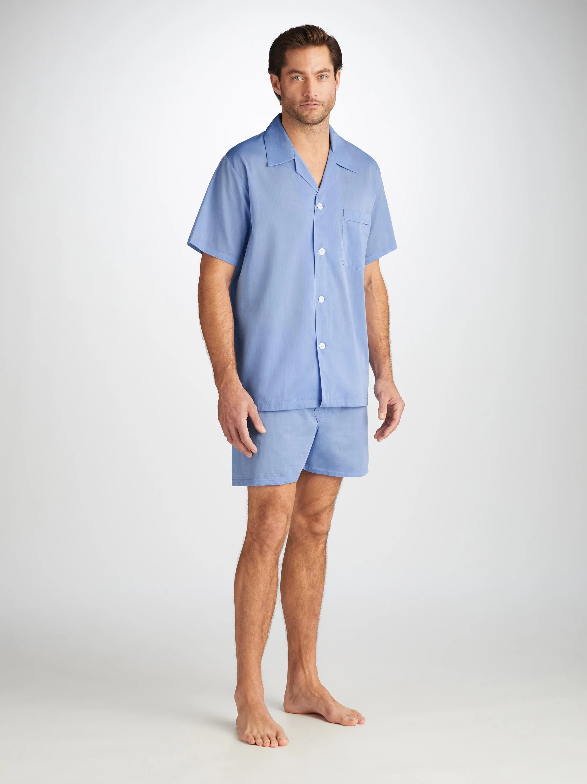 Men's Short Pyjamas Amalfi Cotton Batiste Blue - Image 2