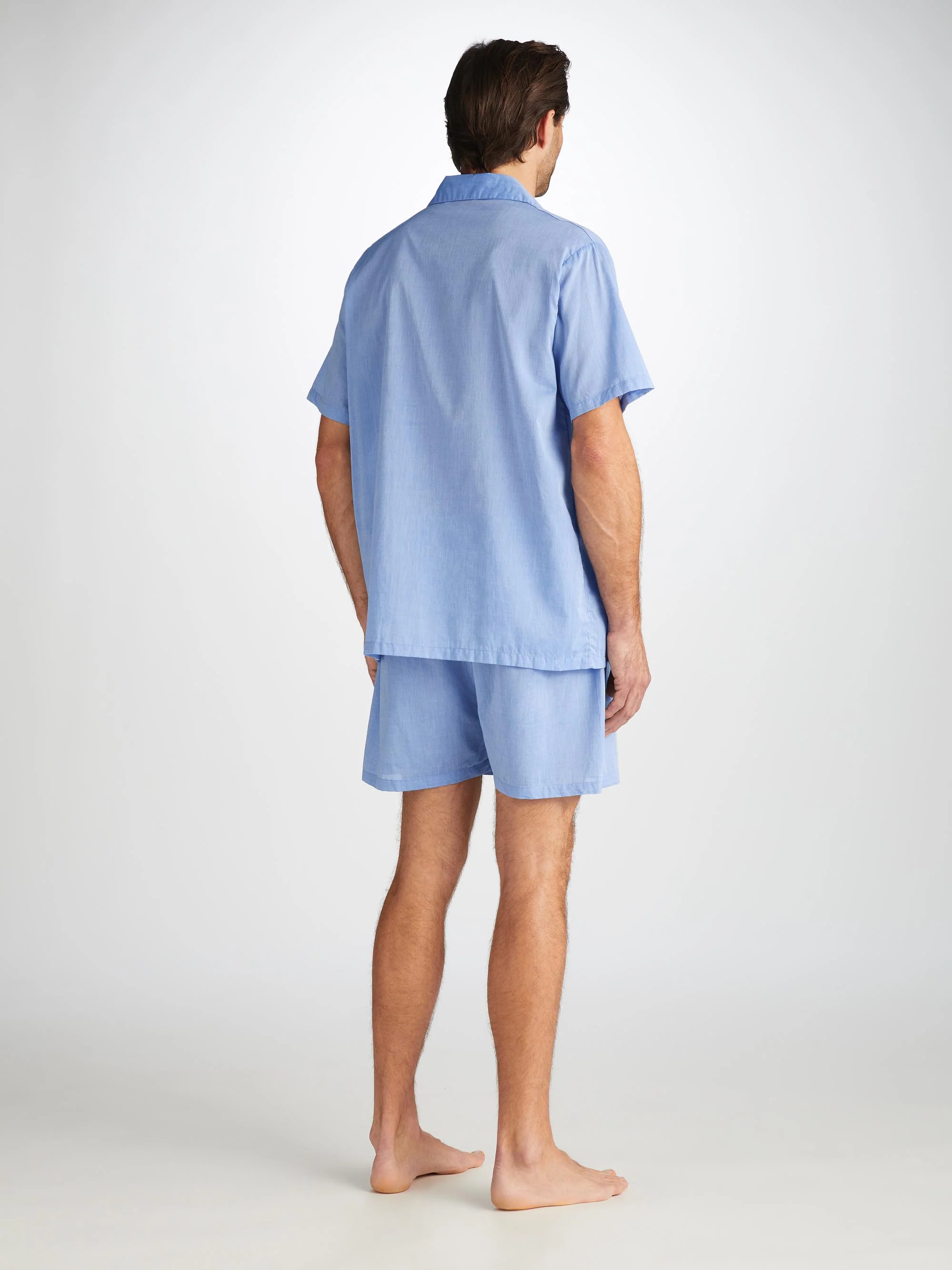 Men's Short Pyjamas Amalfi Cotton Batiste Blue - Image 3