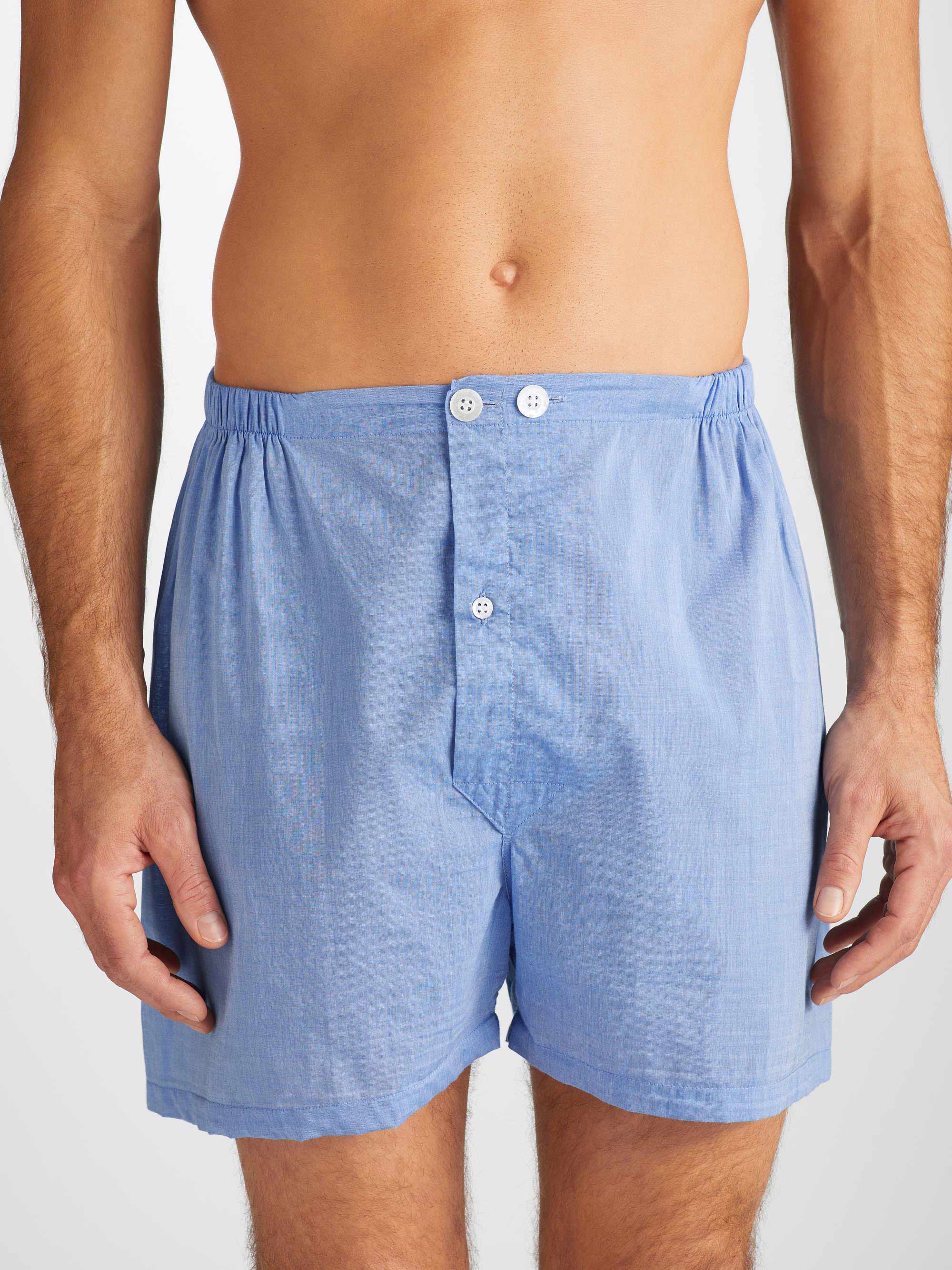 Men's Short Pyjamas Amalfi Cotton Batiste Blue - Image 4