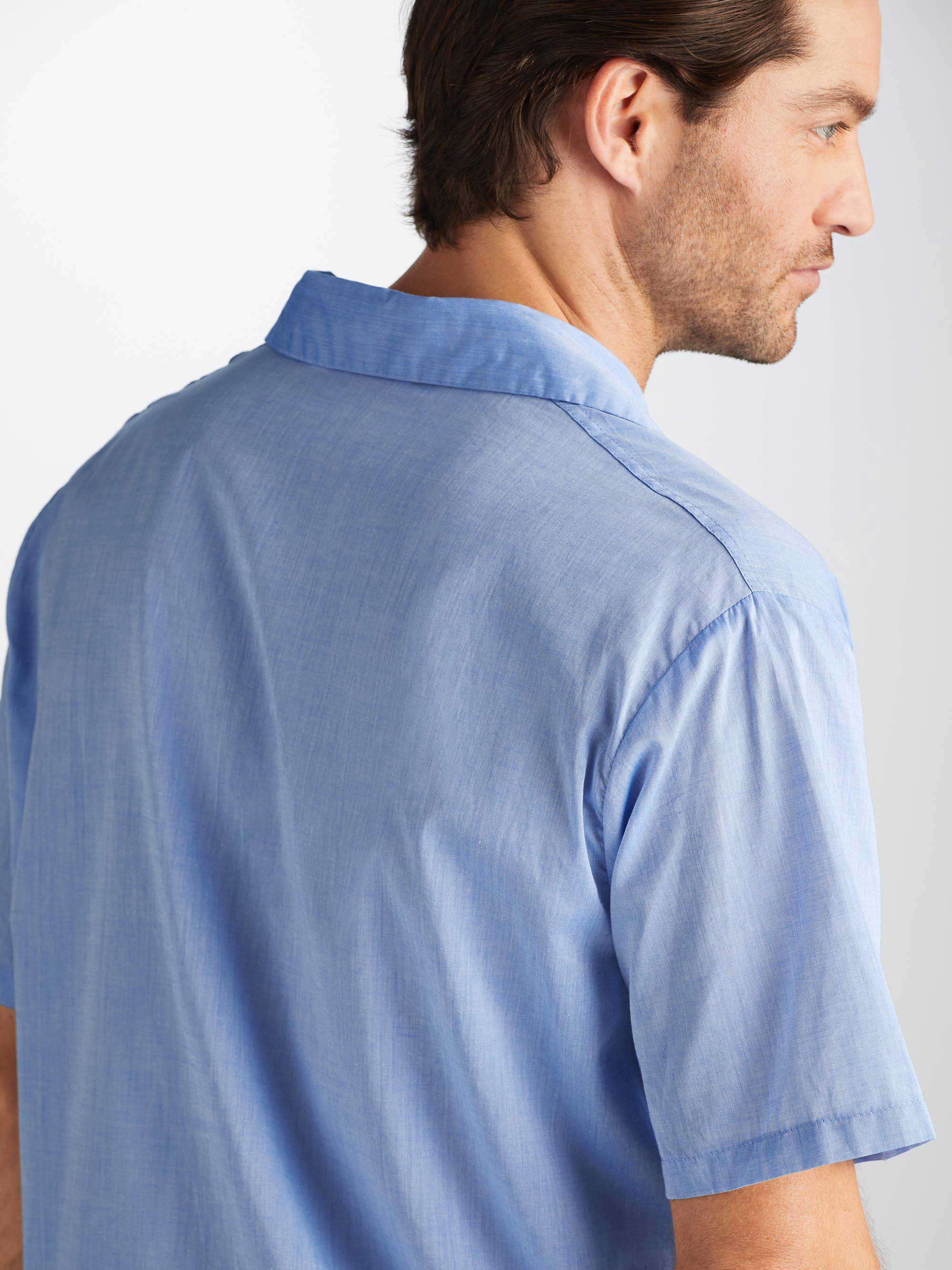 Men's Short Pyjamas Amalfi Cotton Batiste Blue - Image 5