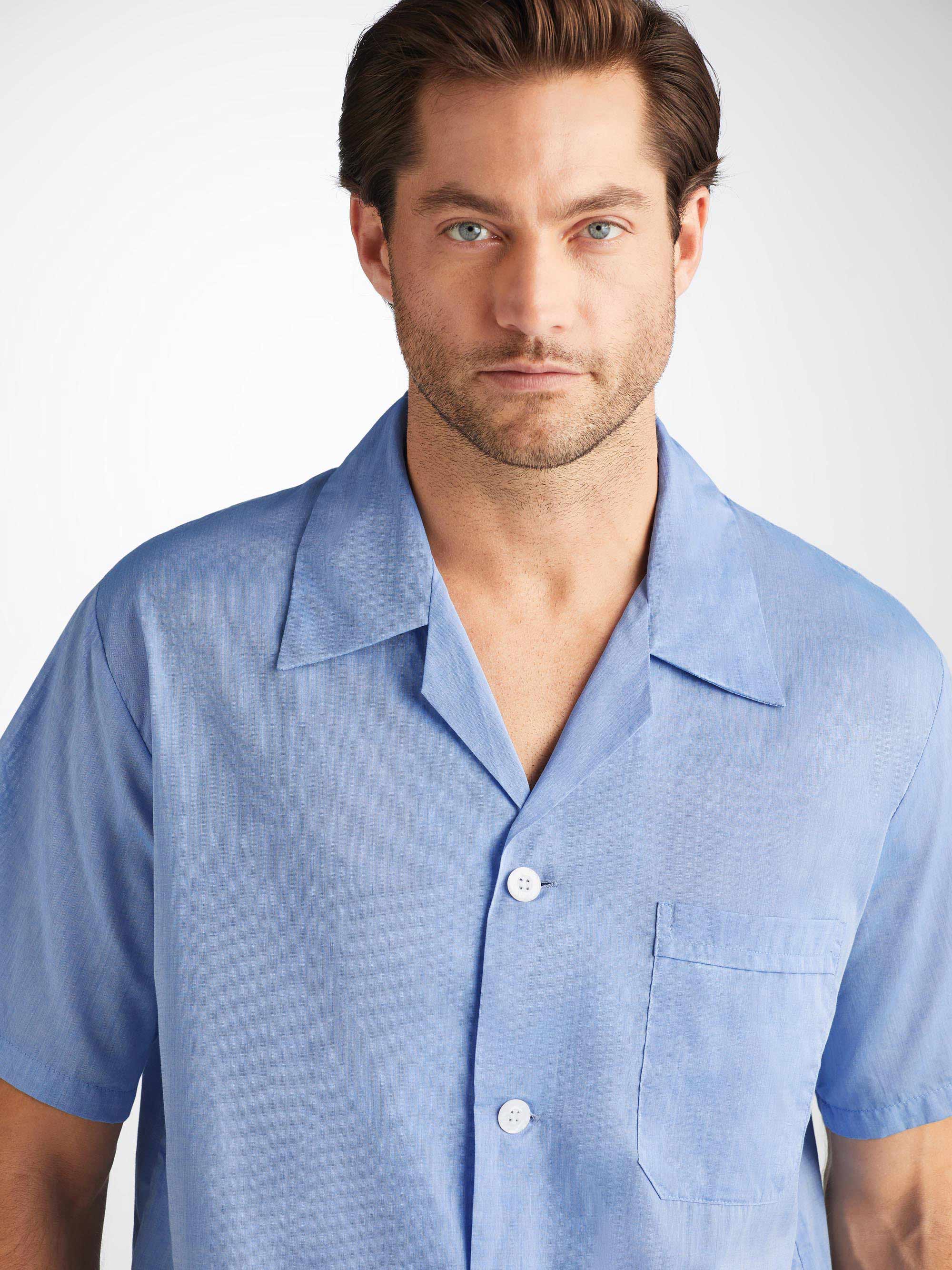 Men's Short Pyjamas Amalfi Cotton Batiste Blue - Image 6