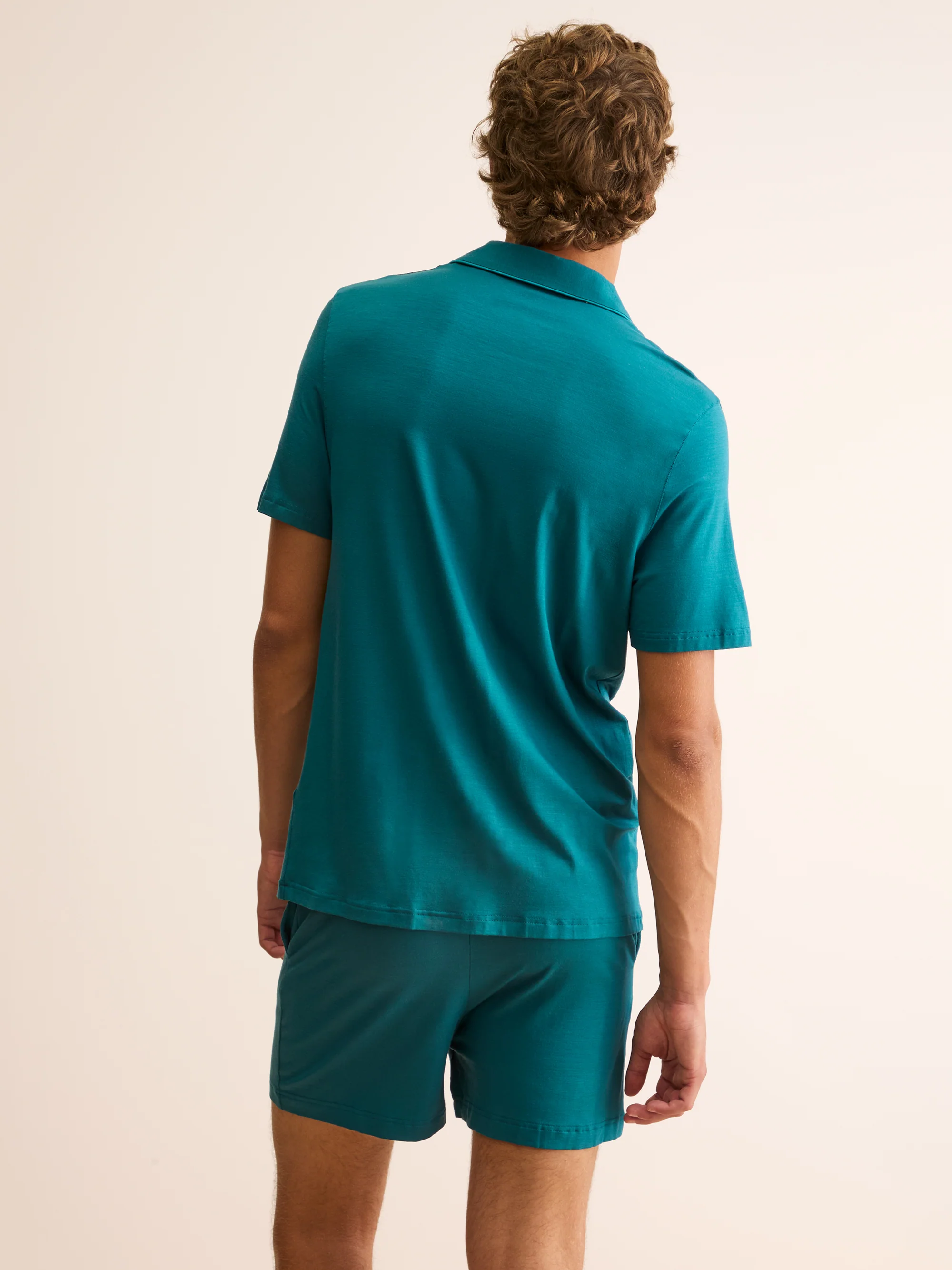 Men's Short Pyjamas Basel Micro Modal Stretch Teal - Image 3