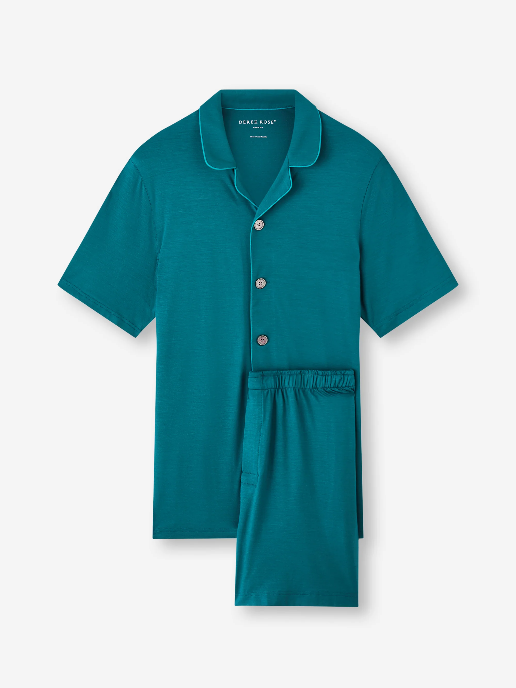 Men's Short Pyjamas Basel Micro Modal Stretch Teal - Image 4