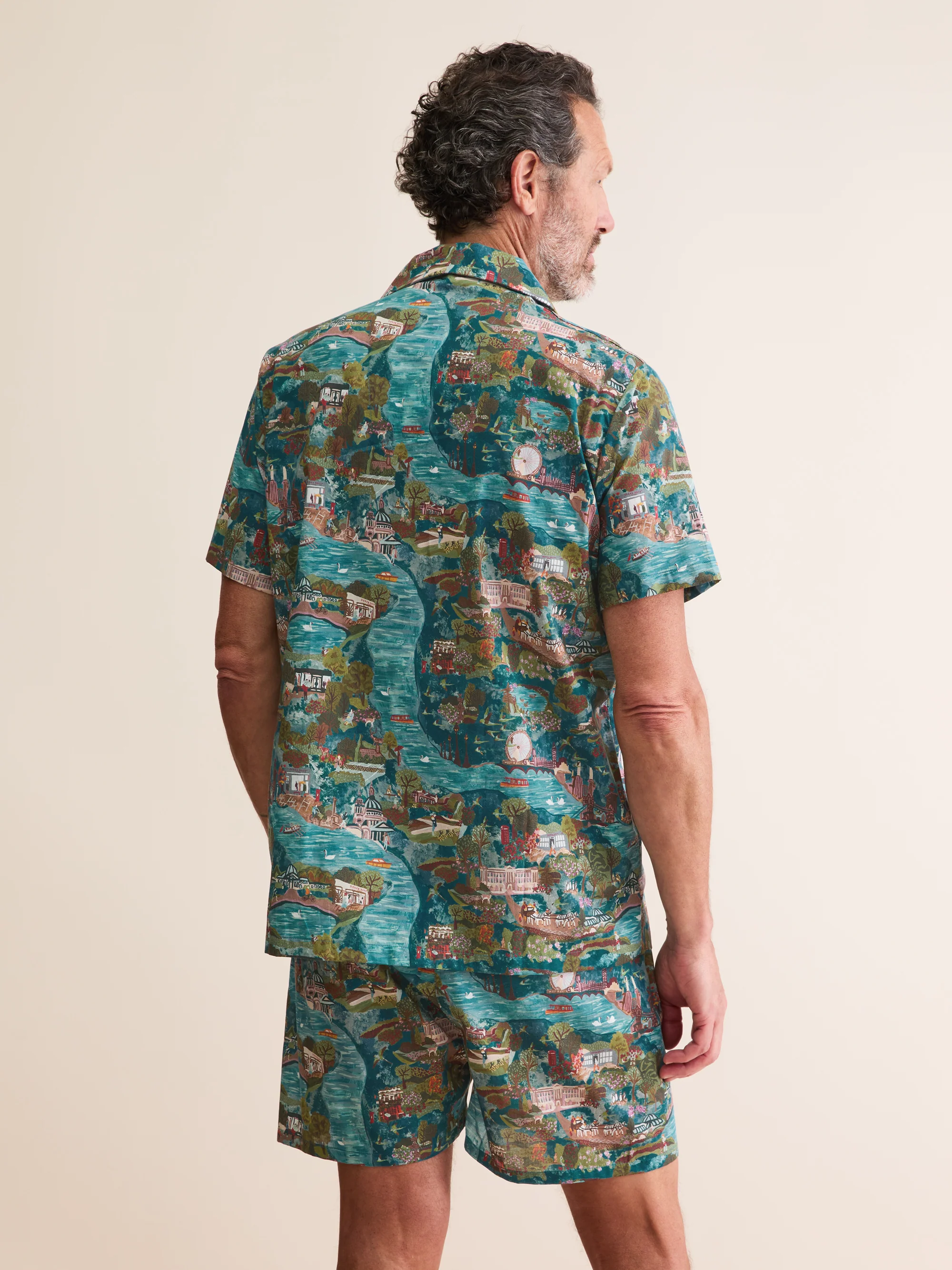 Men's Short Pyjamas London Scenic Print Multi - Image 3
