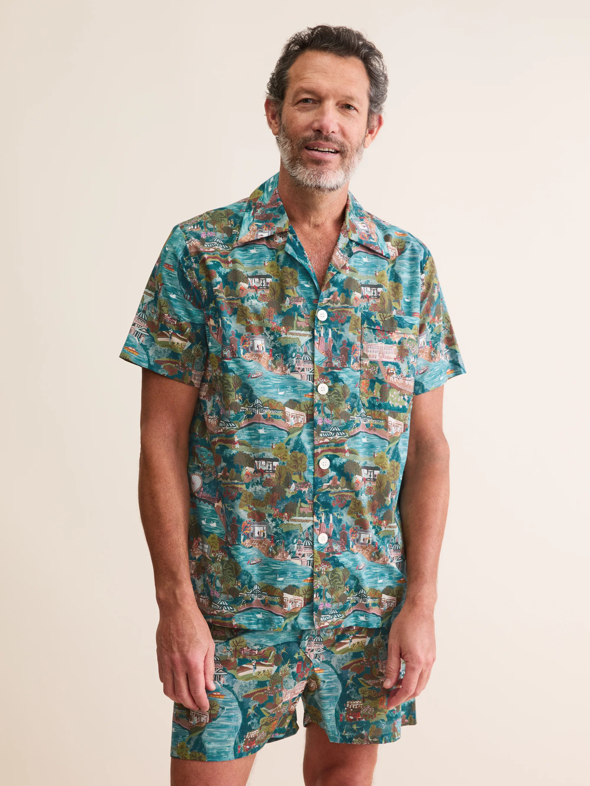 Men's Short Pyjamas London Scenic Print Multi - Image 5
