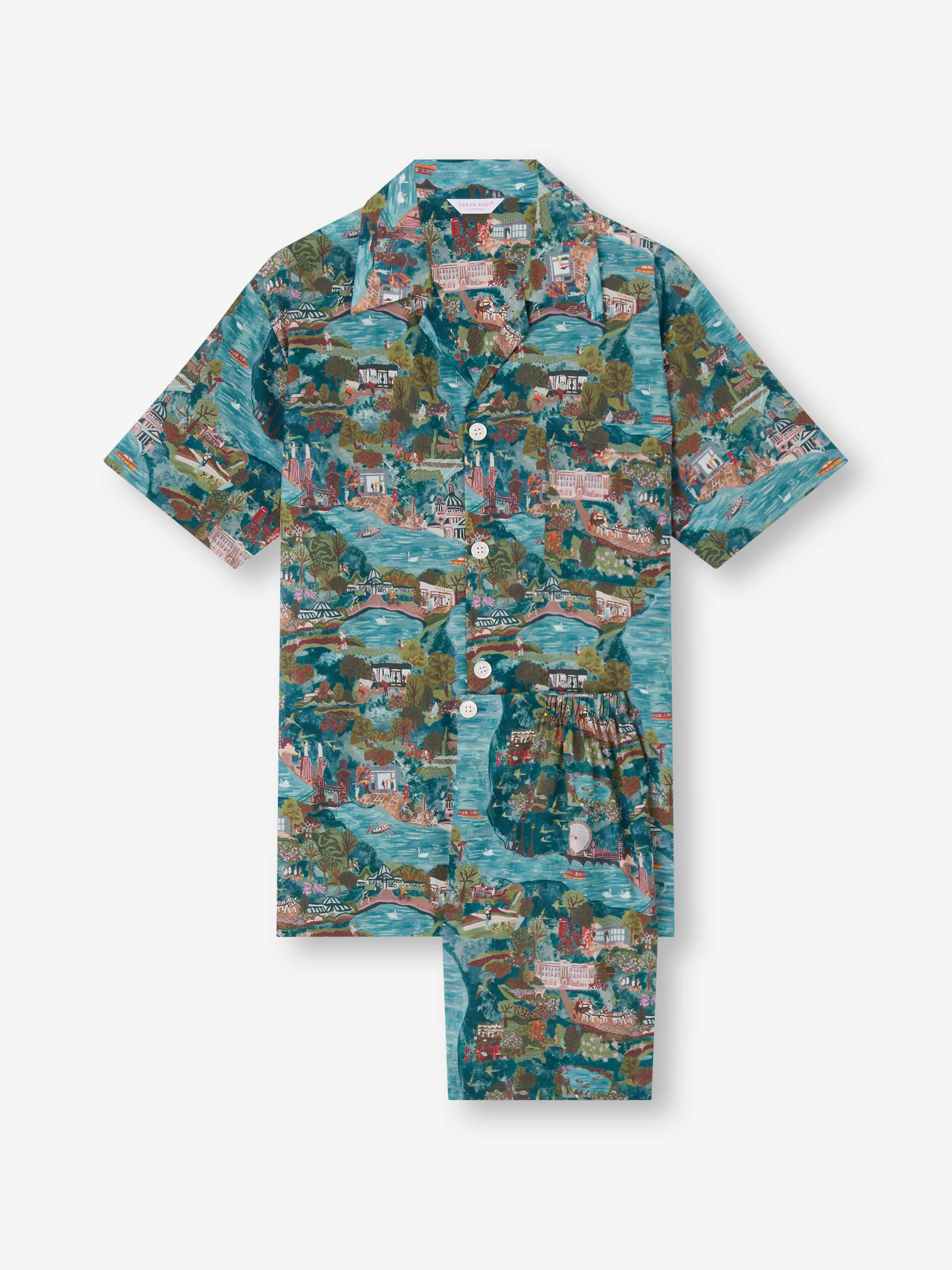 Men's Short Pyjamas London Scenic Print Multi - Image 6