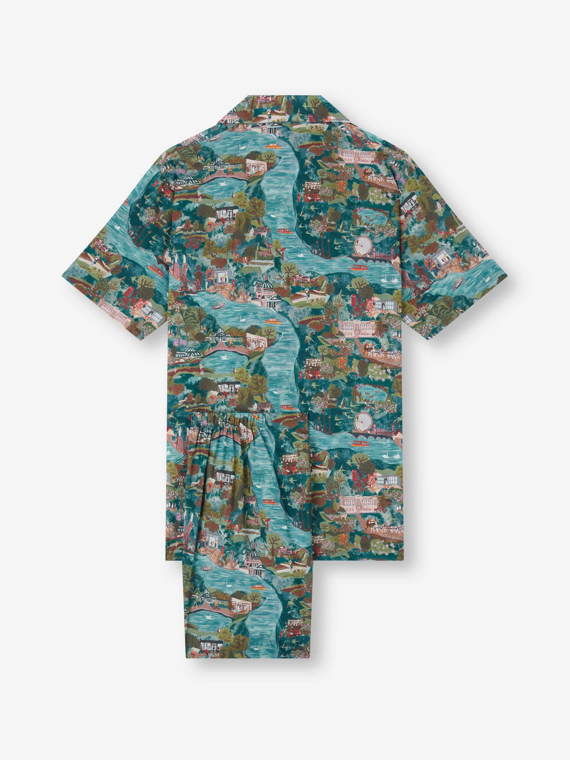 Men's Short Pyjamas London Scenic Print Multi - Image 7