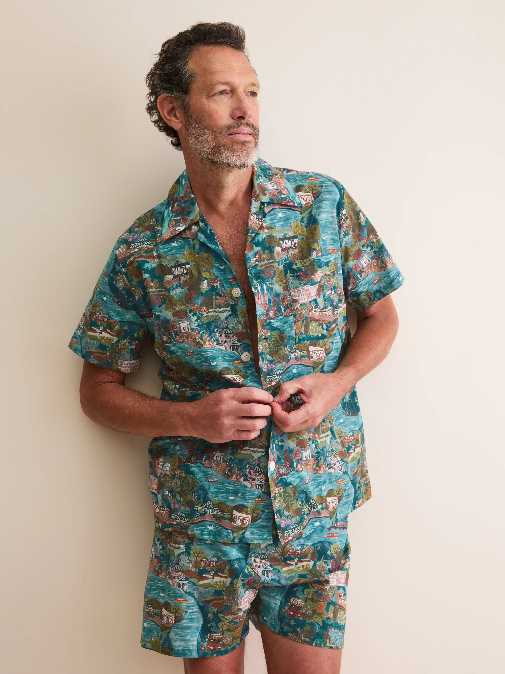Men's Short Pyjamas London Scenic Print Multi - Image 9