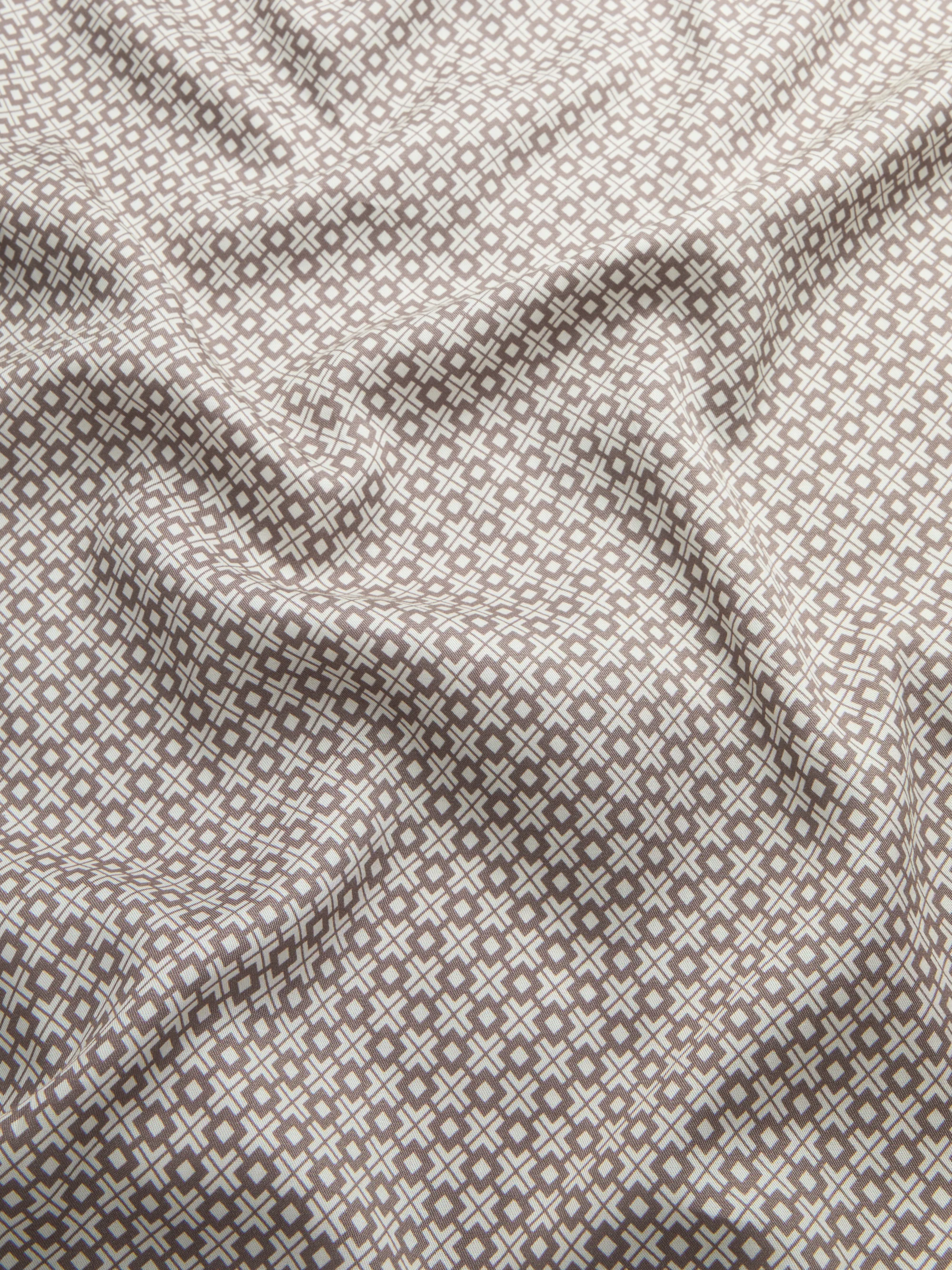 Men's Short Sleeve Shirt London Geo Cross Taupe - Image 7