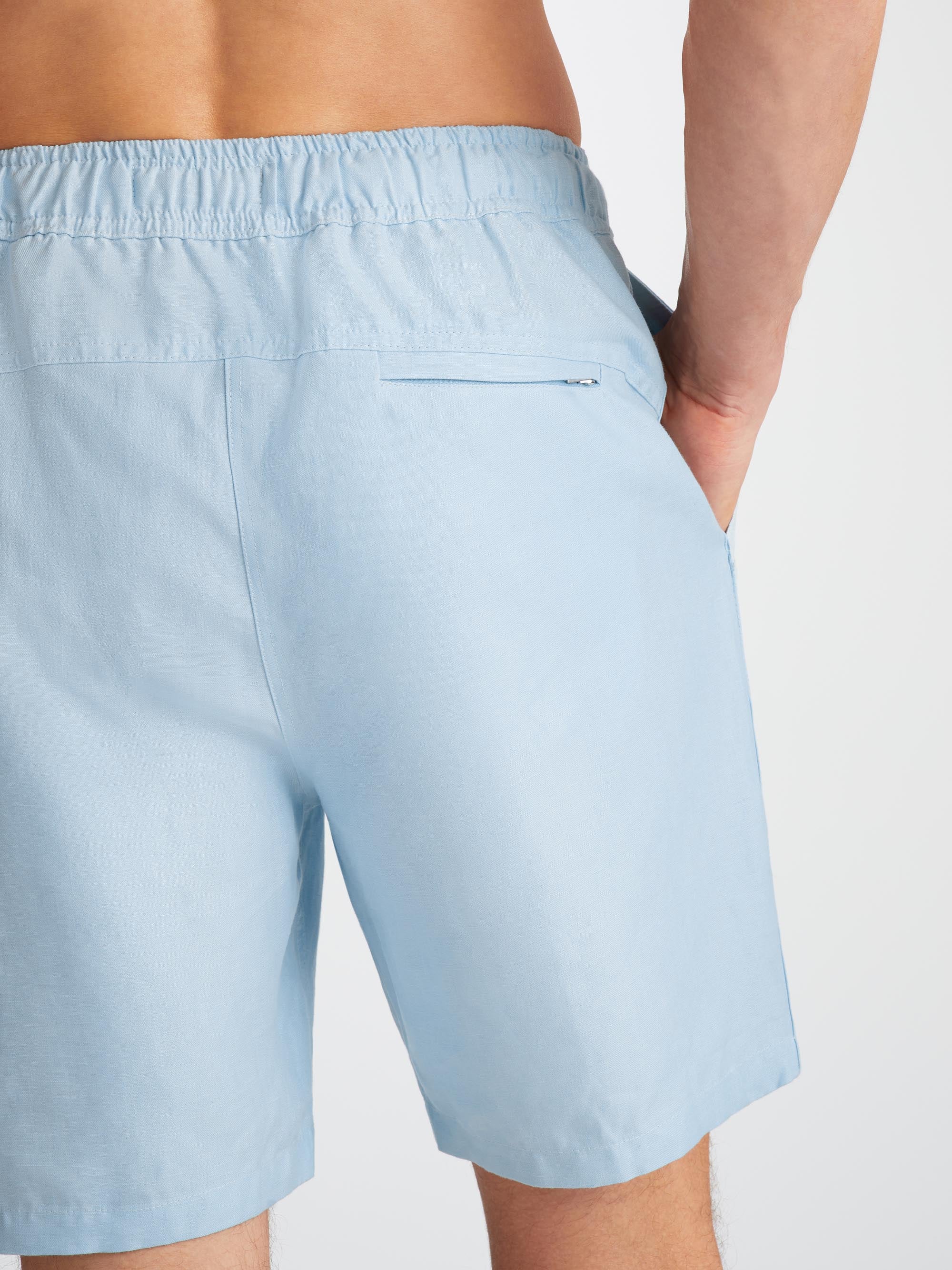 Men's Shorts Sydney Linen Blue - Image 7