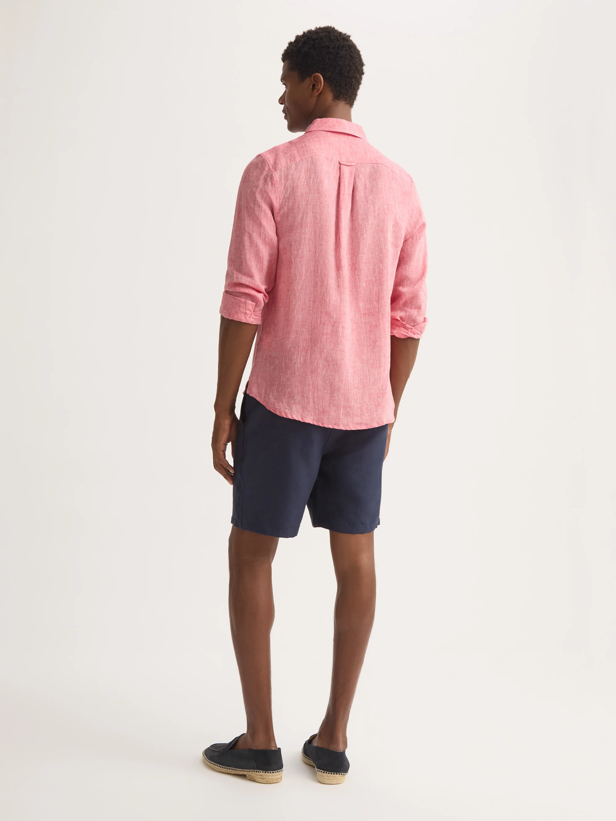 Men's Shorts Sydney Linen Navy - Image 3