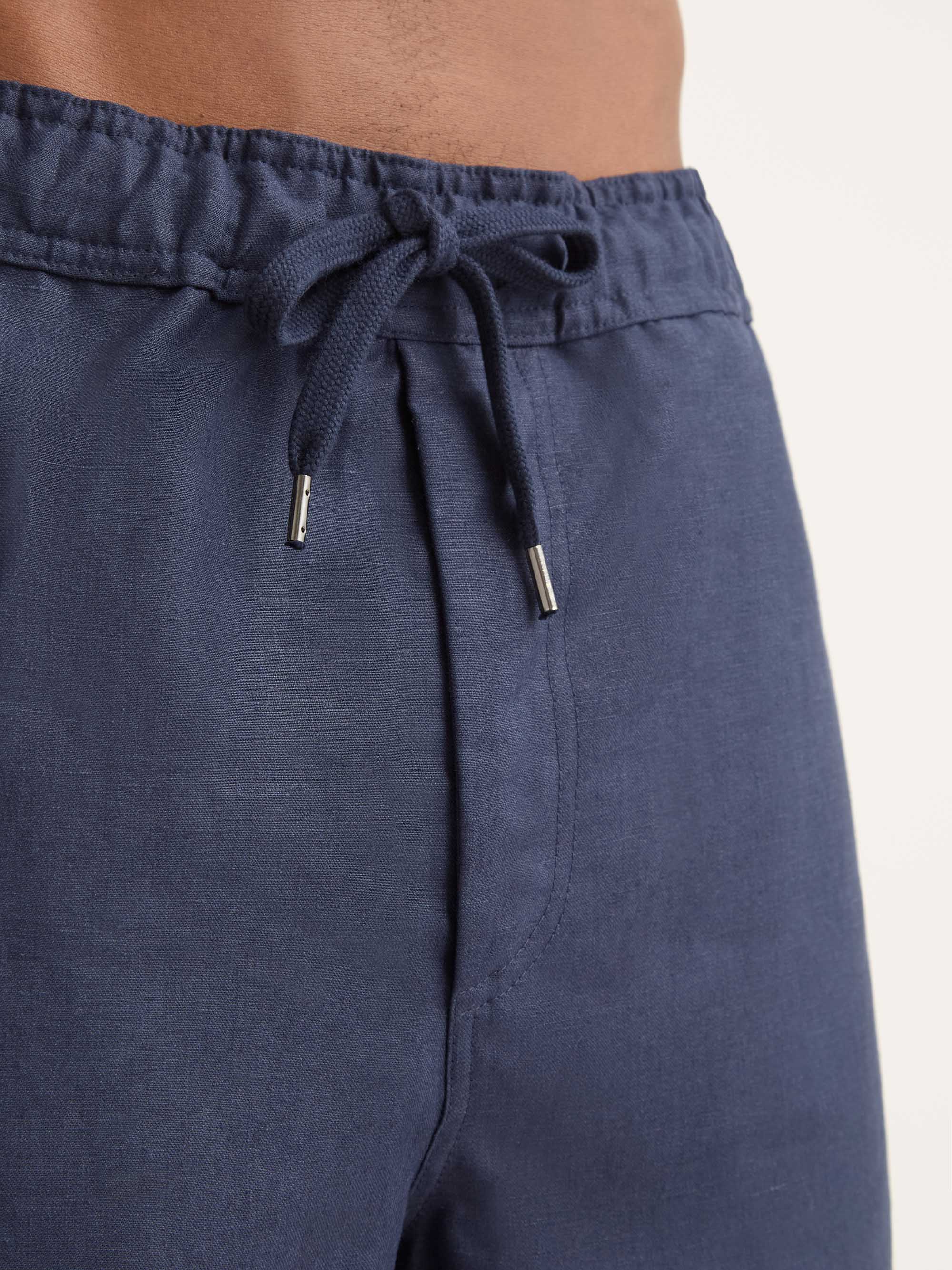 Men's Shorts Sydney Linen Navy - Image 4
