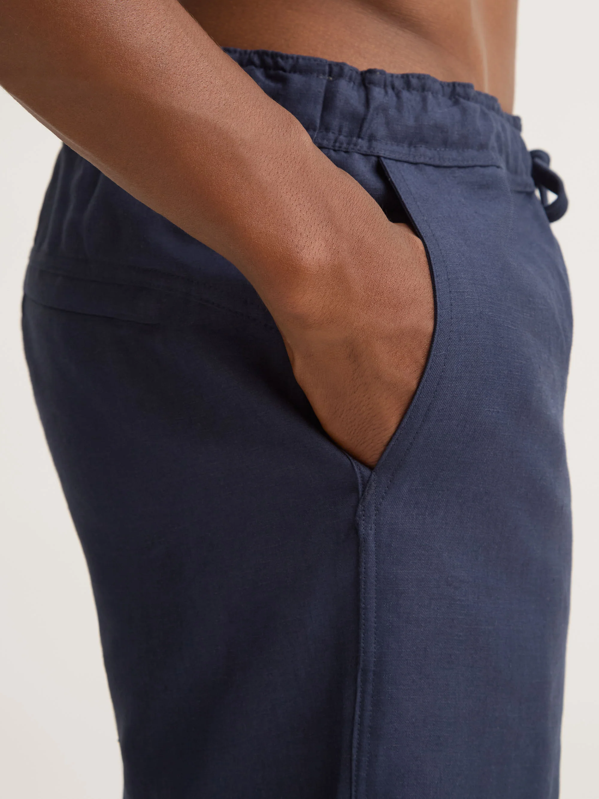 Men's Shorts Sydney Linen Navy - Image 5
