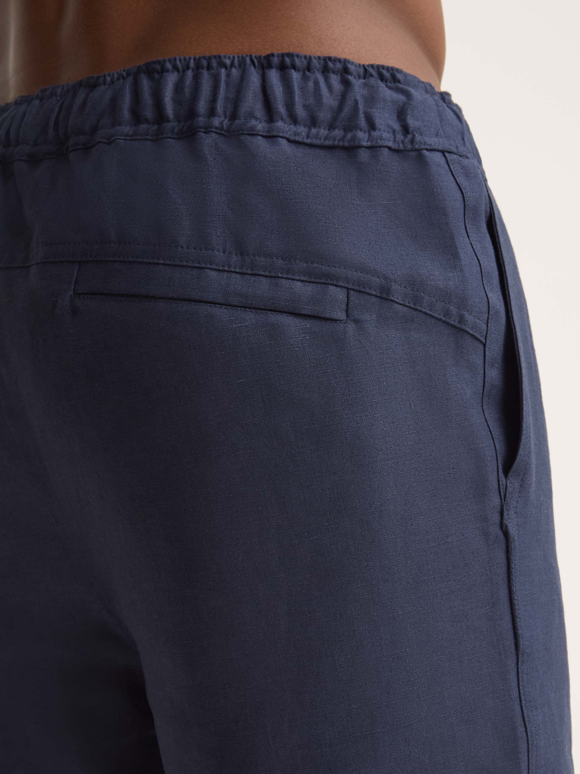 Men's Shorts Sydney Linen Navy - Image 6