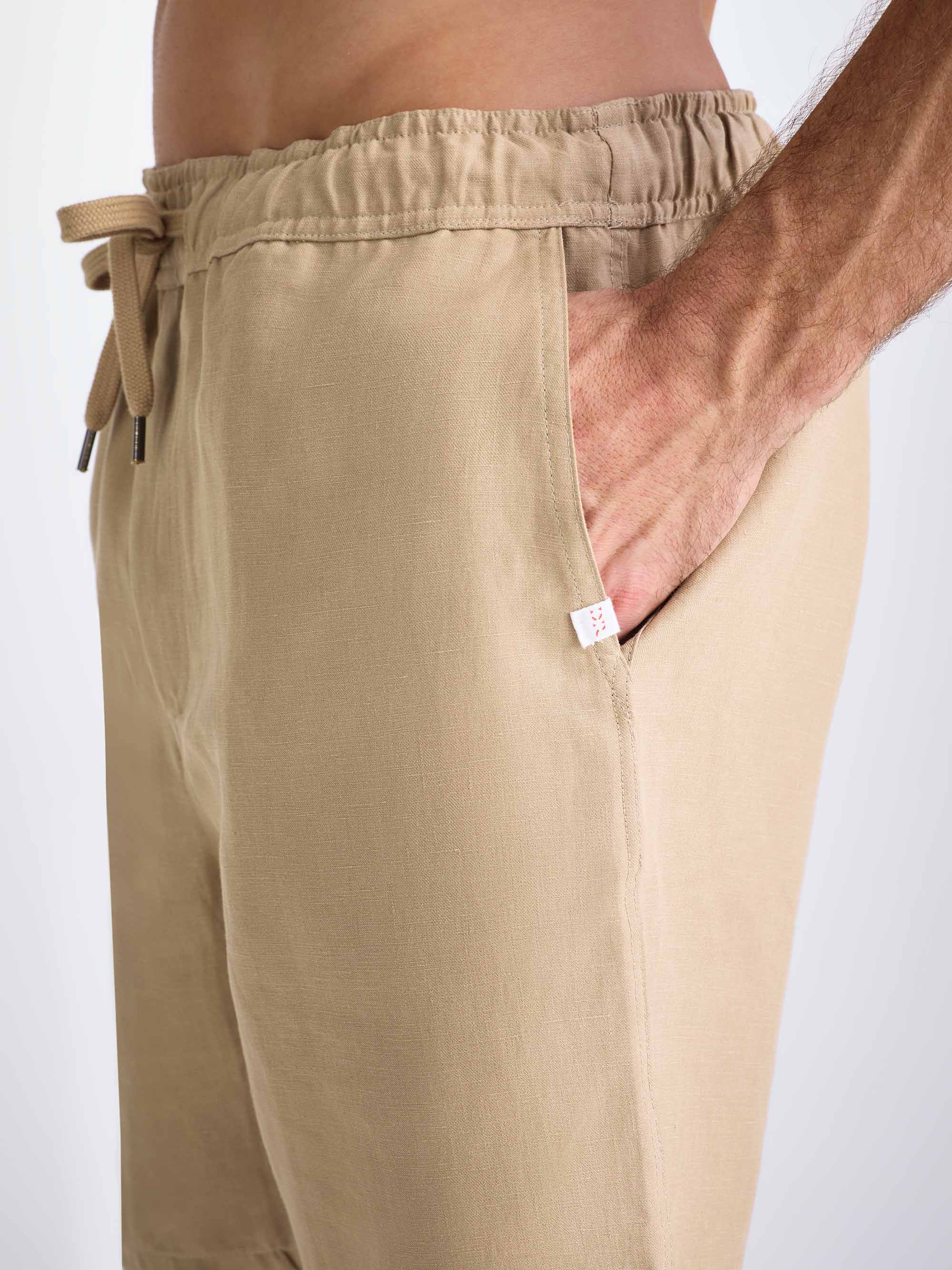 Men's Shorts Sydney Linen Camel - Image 5
