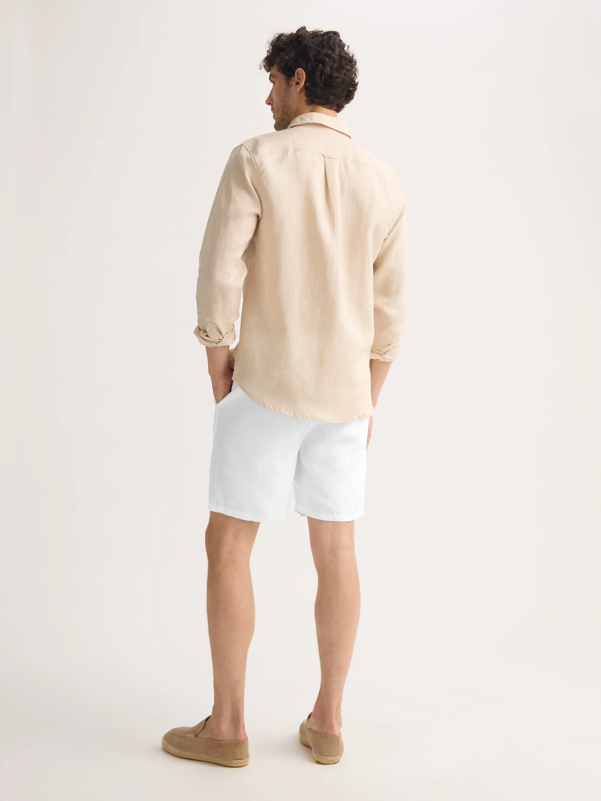 Men's Shorts Sydney Linen White - Image 4