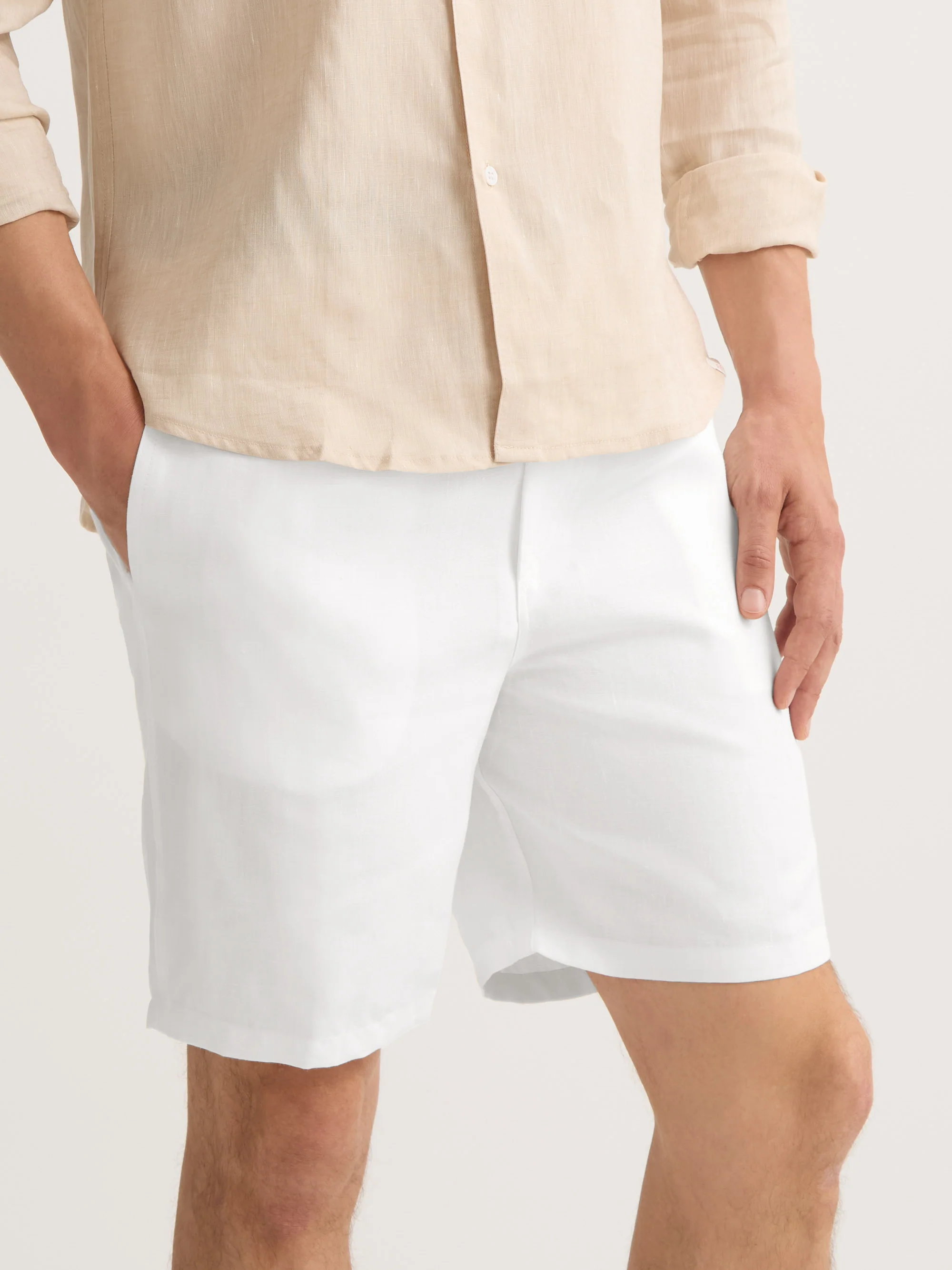 Men's Shorts Sydney Linen White - Image 8