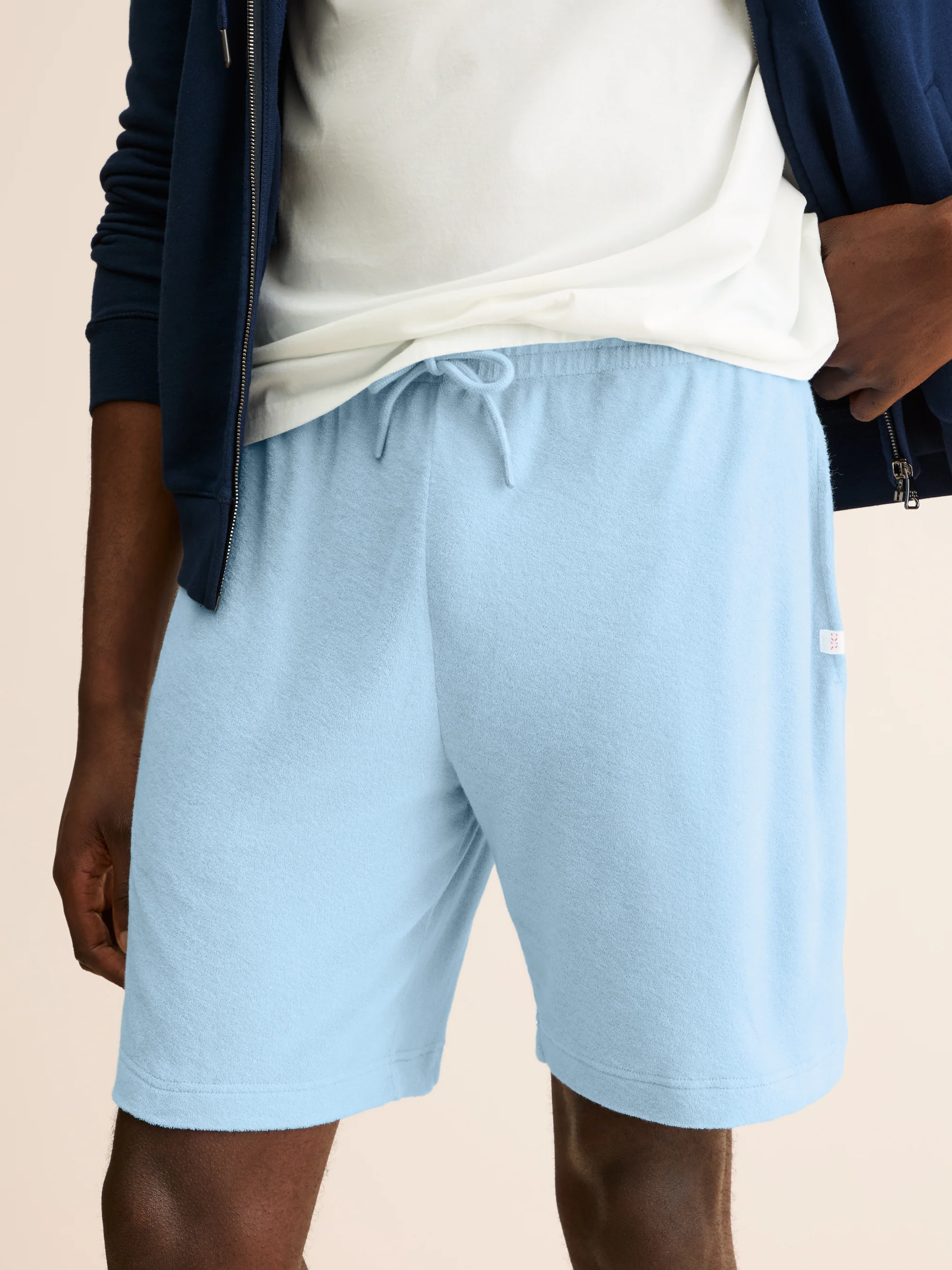 Men's Shorts Teddy Cotton Towelling Light Blue - Image 3