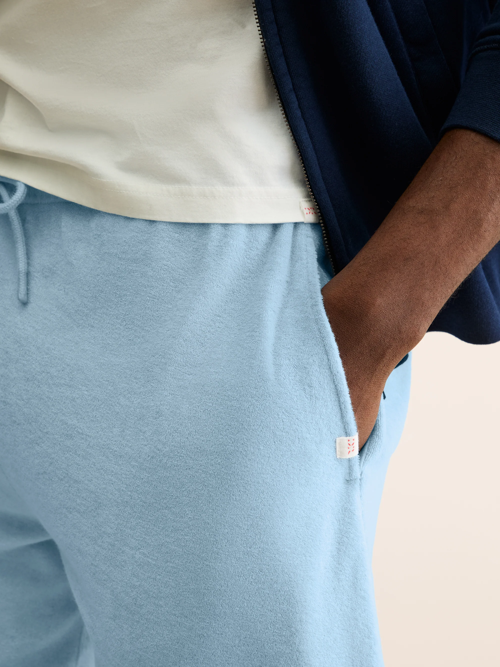 Men's Shorts Teddy Cotton Towelling Light Blue - Image 4