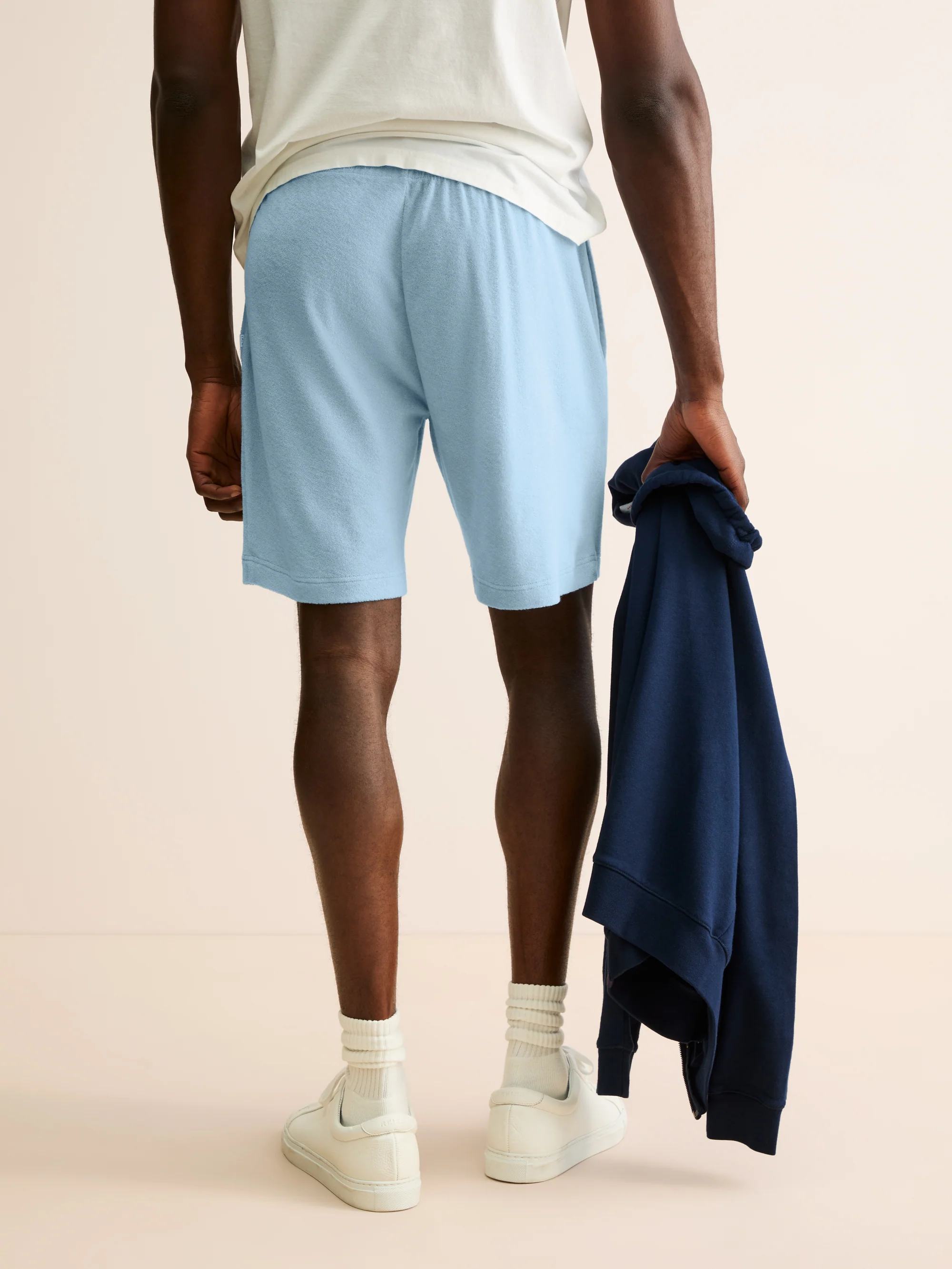 Men's Shorts Teddy Cotton Towelling Light Blue - Image 8