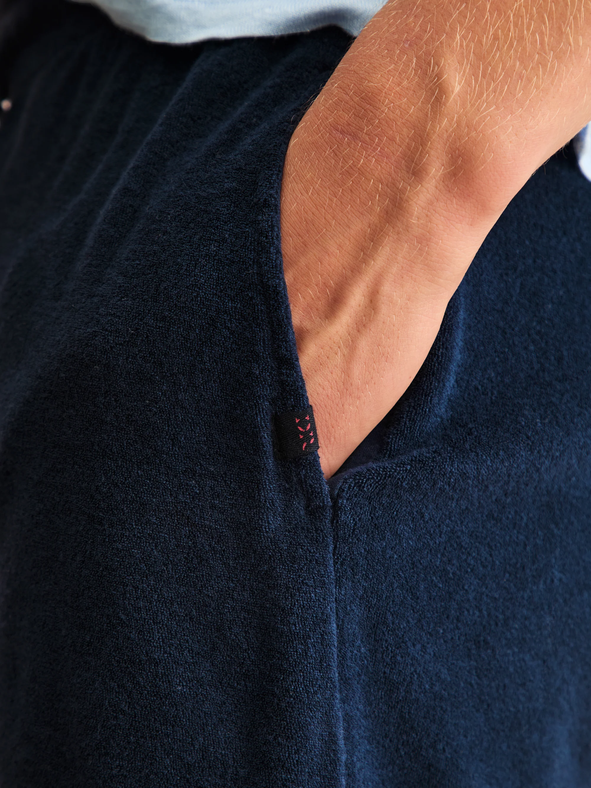 Men's Shorts Teddy Cotton Towelling Navy Blue - Image 4