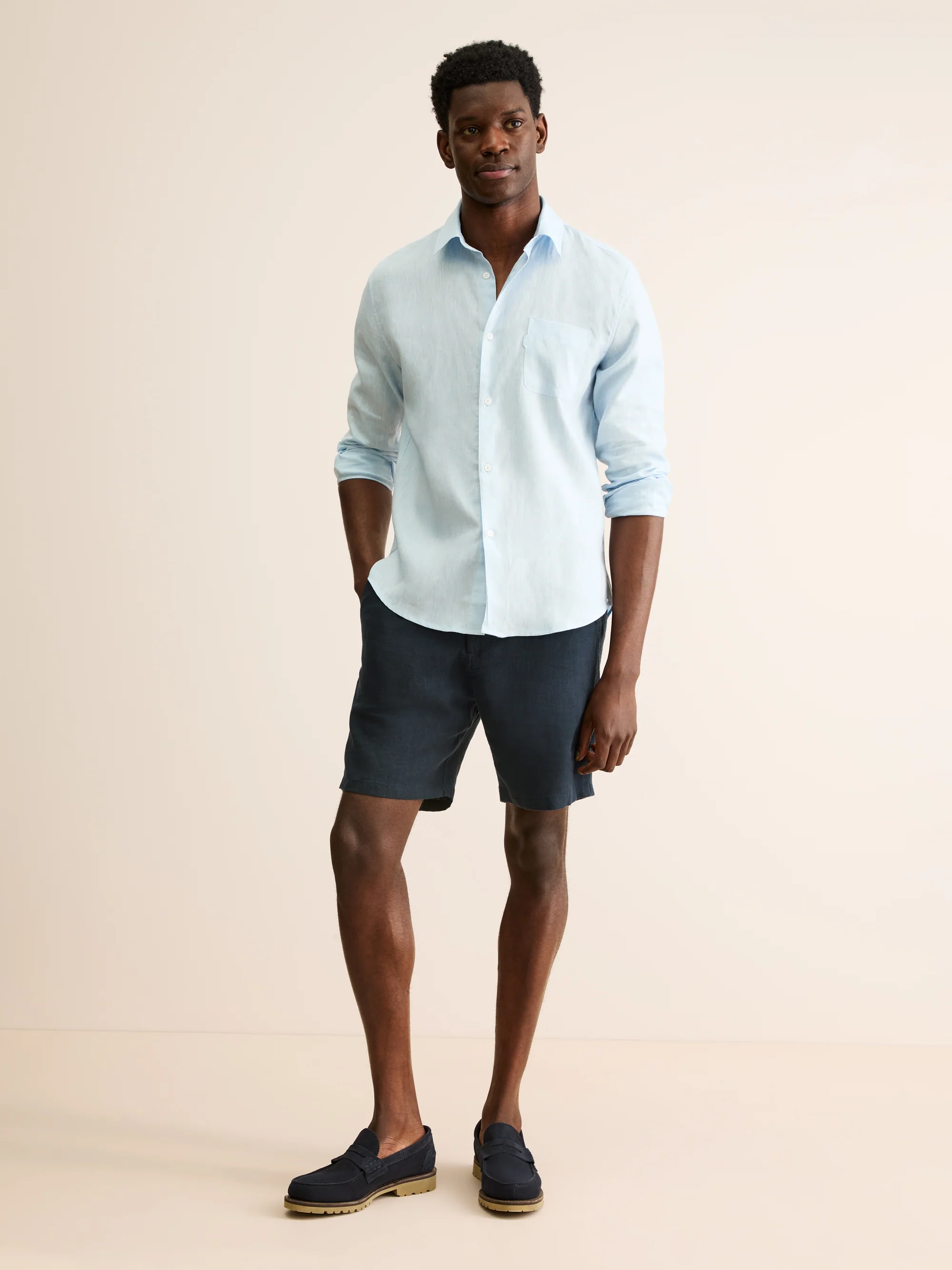 Men's Shorts Vienna Linen Navy - Image 2