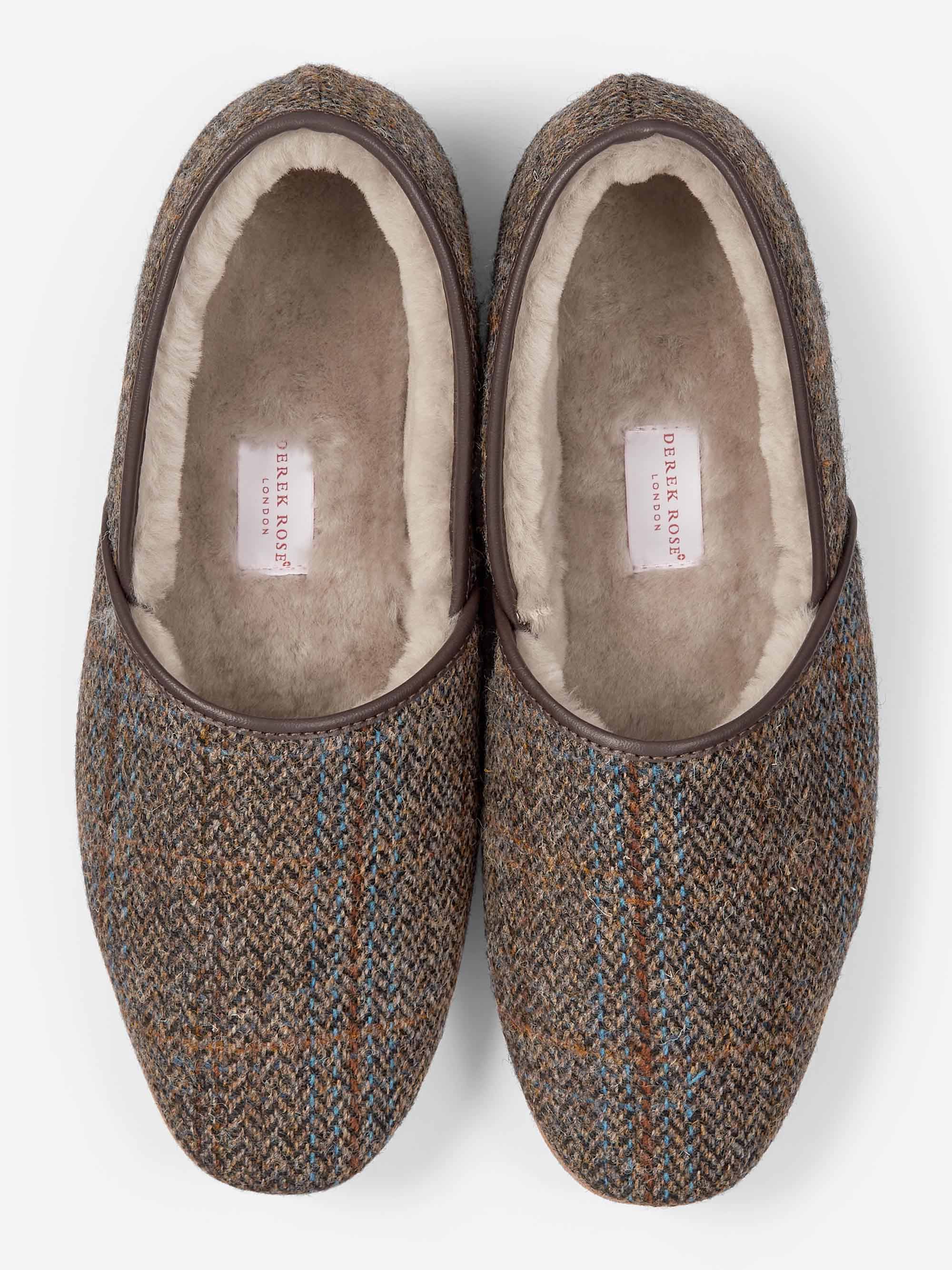 Men's Slippers Crawford 2 Harris Tweed Sheepskin Beige - Image 6