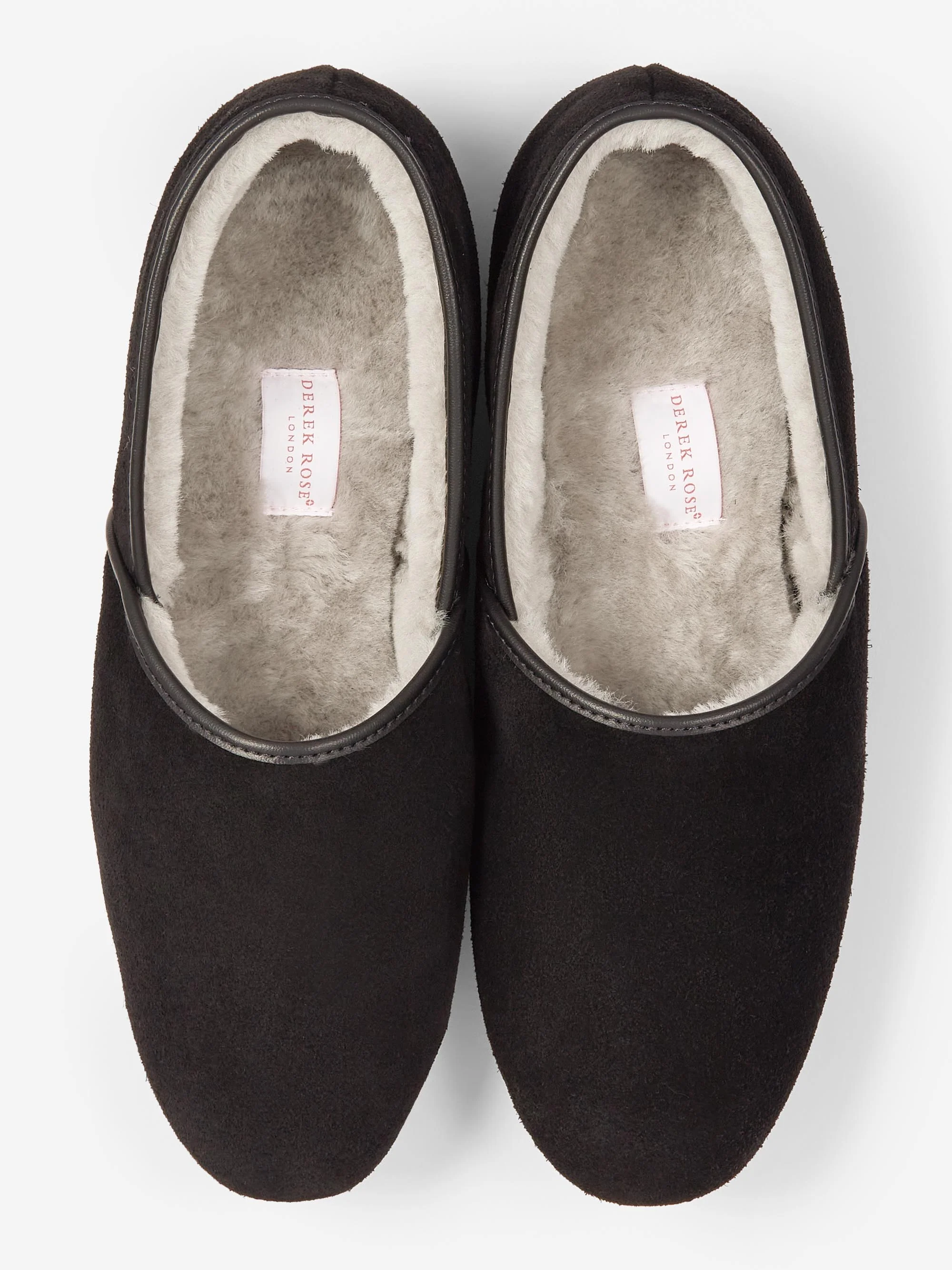 Men's Slippers Crawford Suede Sheepskin Black - Image 6