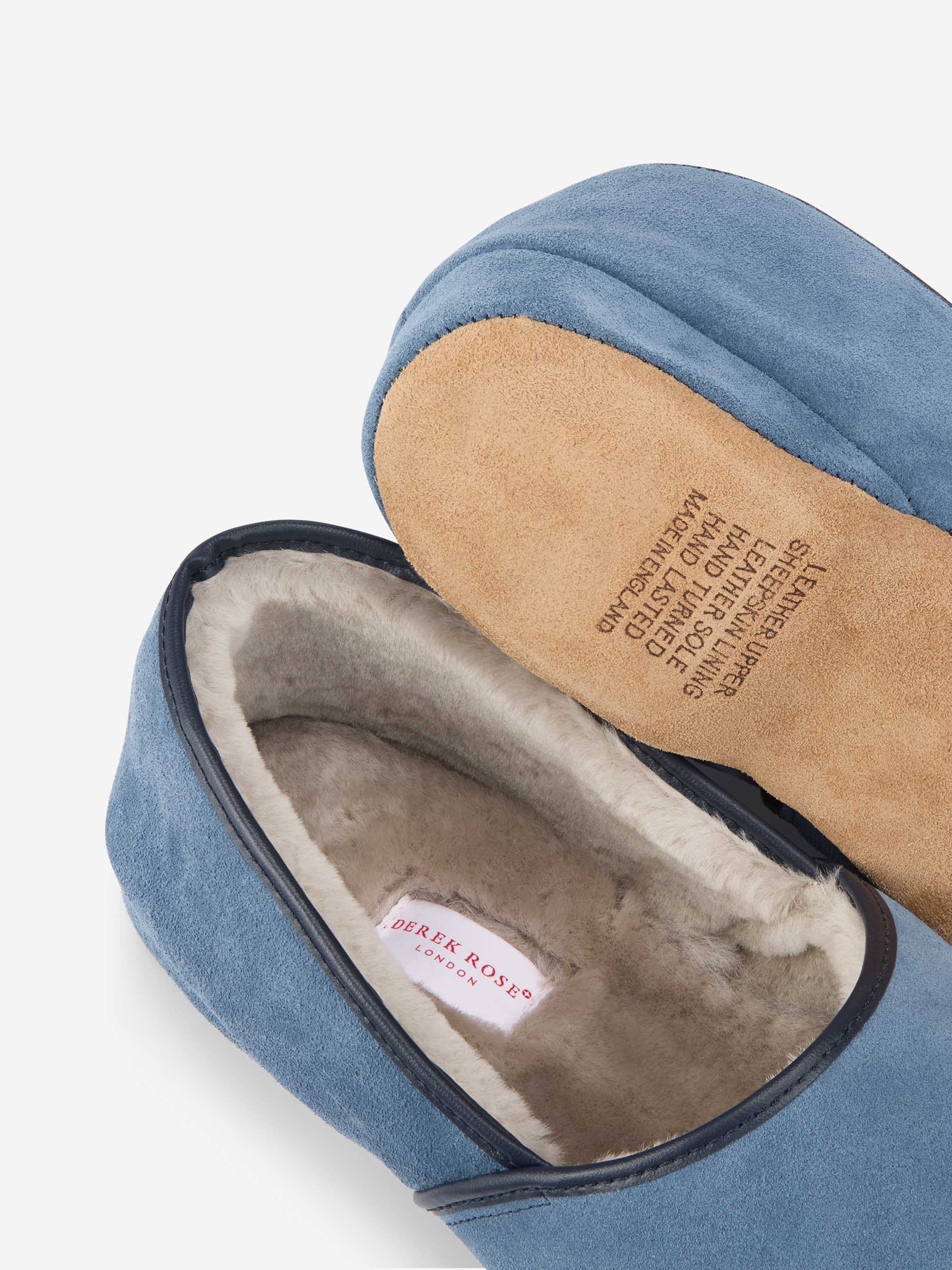 Men's Slippers Crawford Suede Sheepskin Blue - Image 2