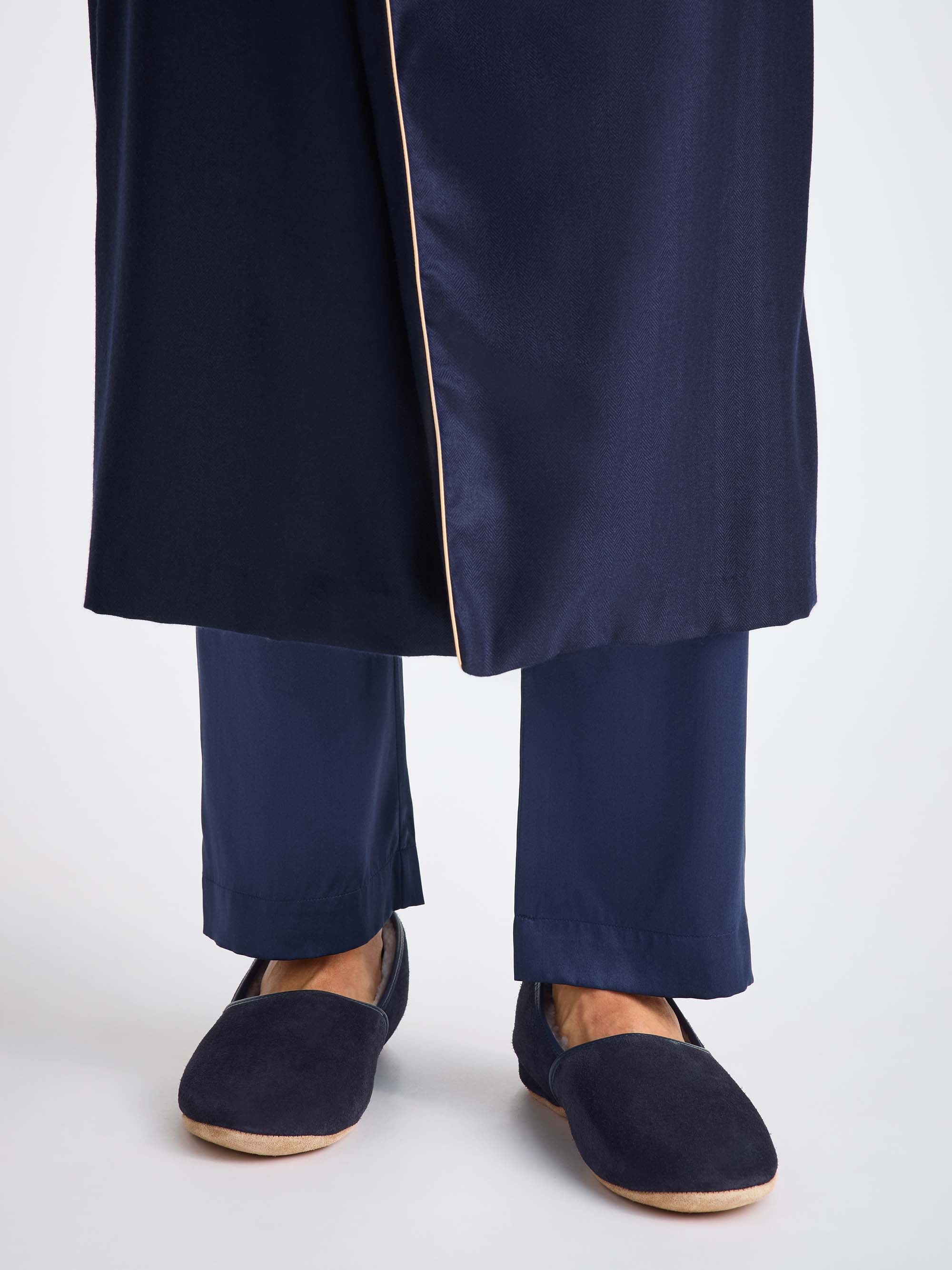Men's Slippers Crawford Suede Sheepskin Navy - Image 4
