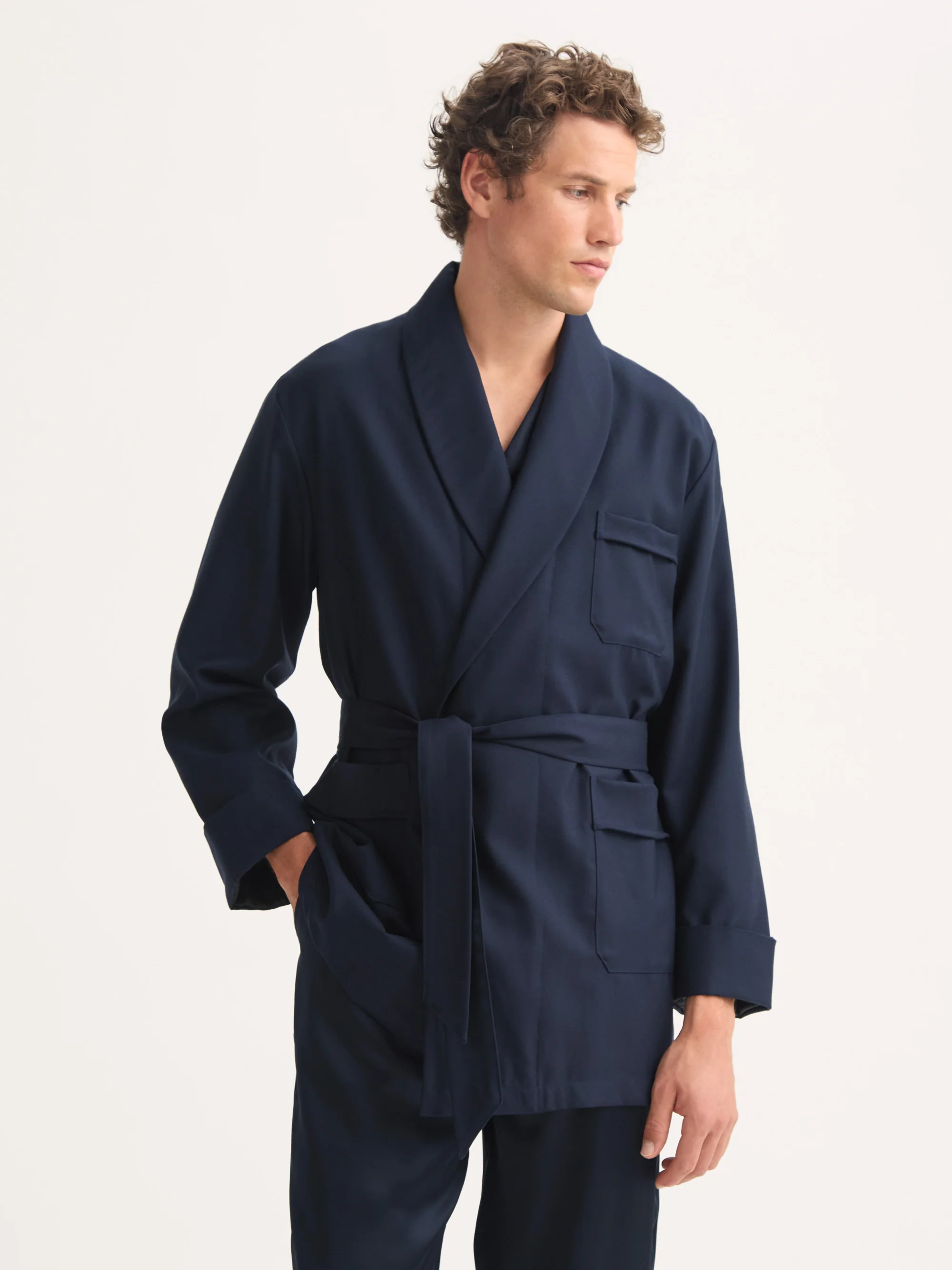 Men's Smoking Jacket Westminster 2 Wool Navy - Image 7