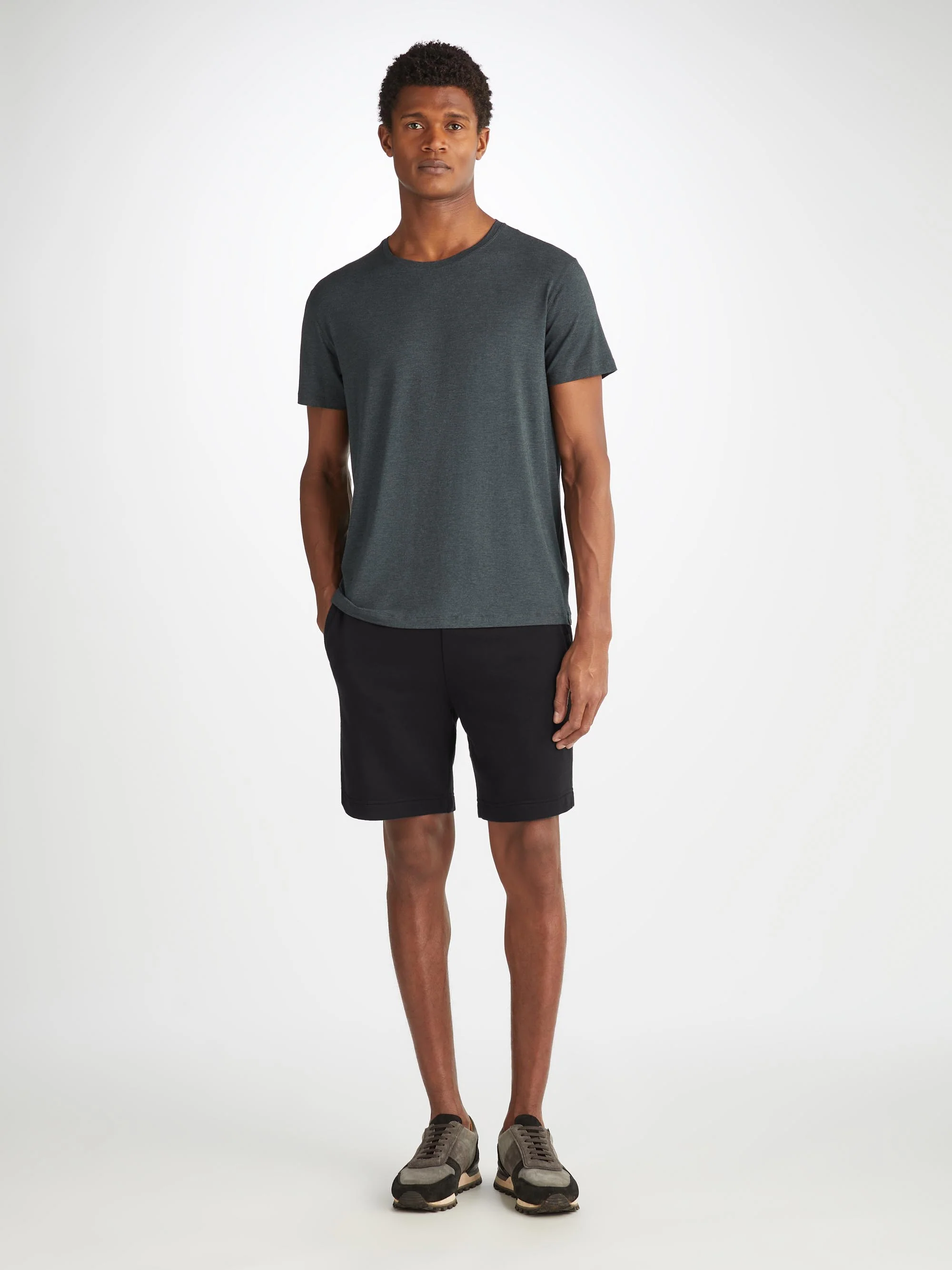 Men's Sweat Shorts Quinn Cotton Modal Black - Image 3