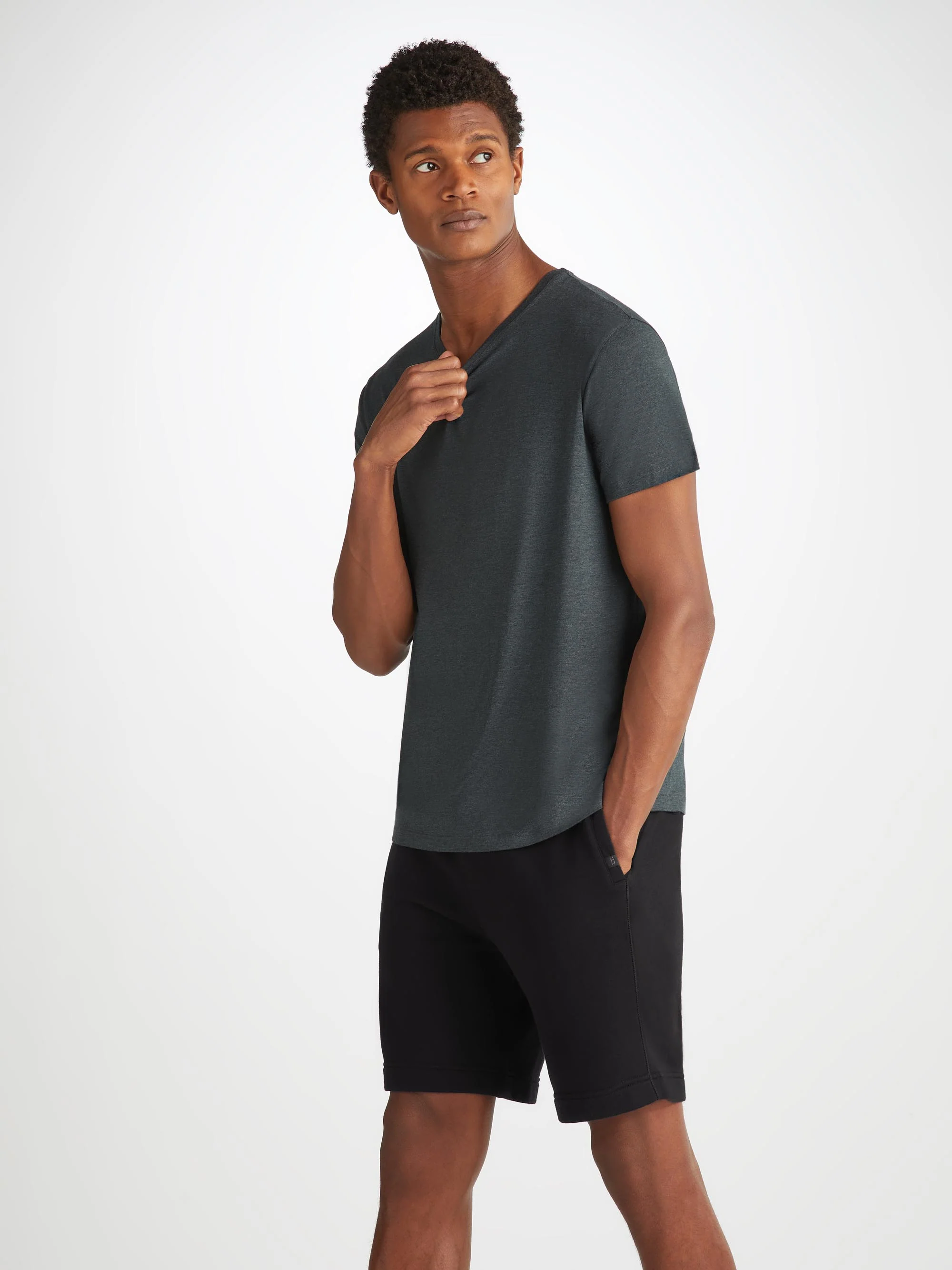 Men's Sweat Shorts Quinn Cotton Modal Black - Image 8