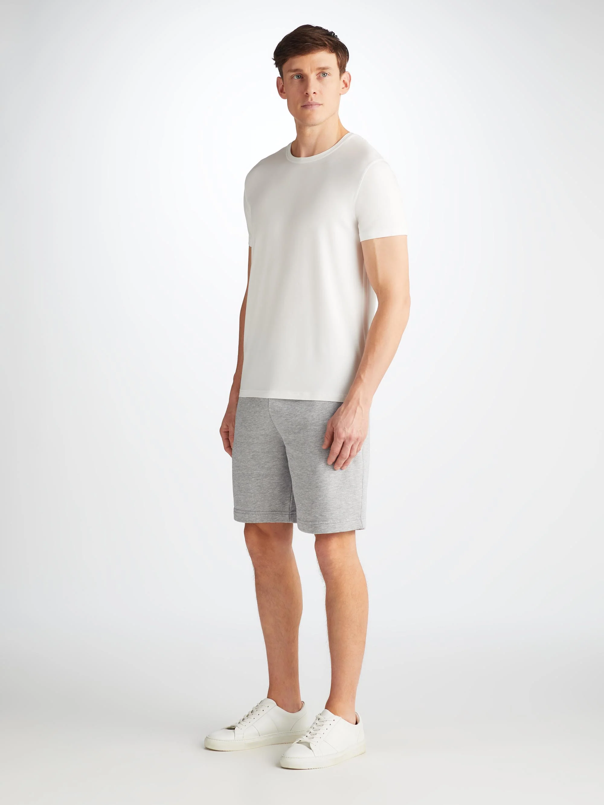 Men's Sweat Shorts Quinn Cotton Modal Silver - Image 3