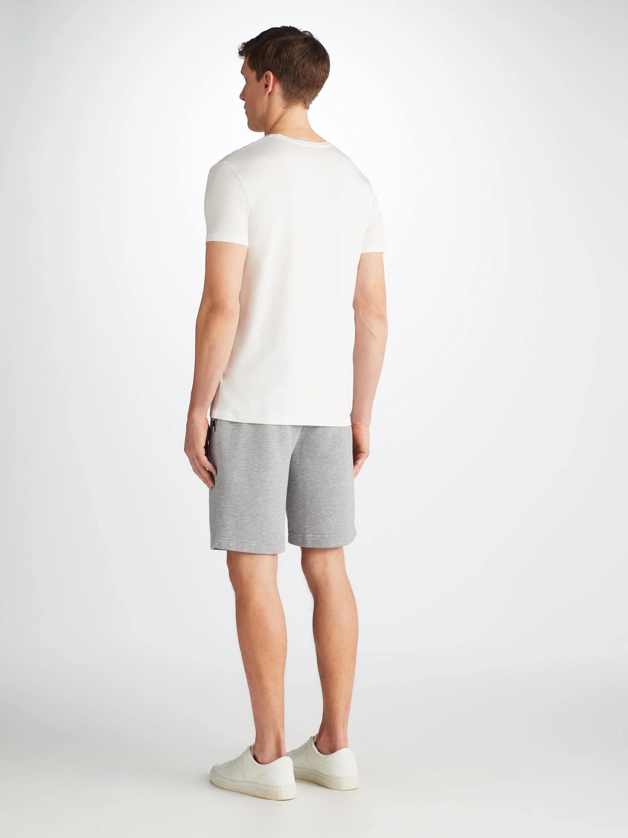 Men's Sweat Shorts Quinn Cotton Modal Silver - Image 4