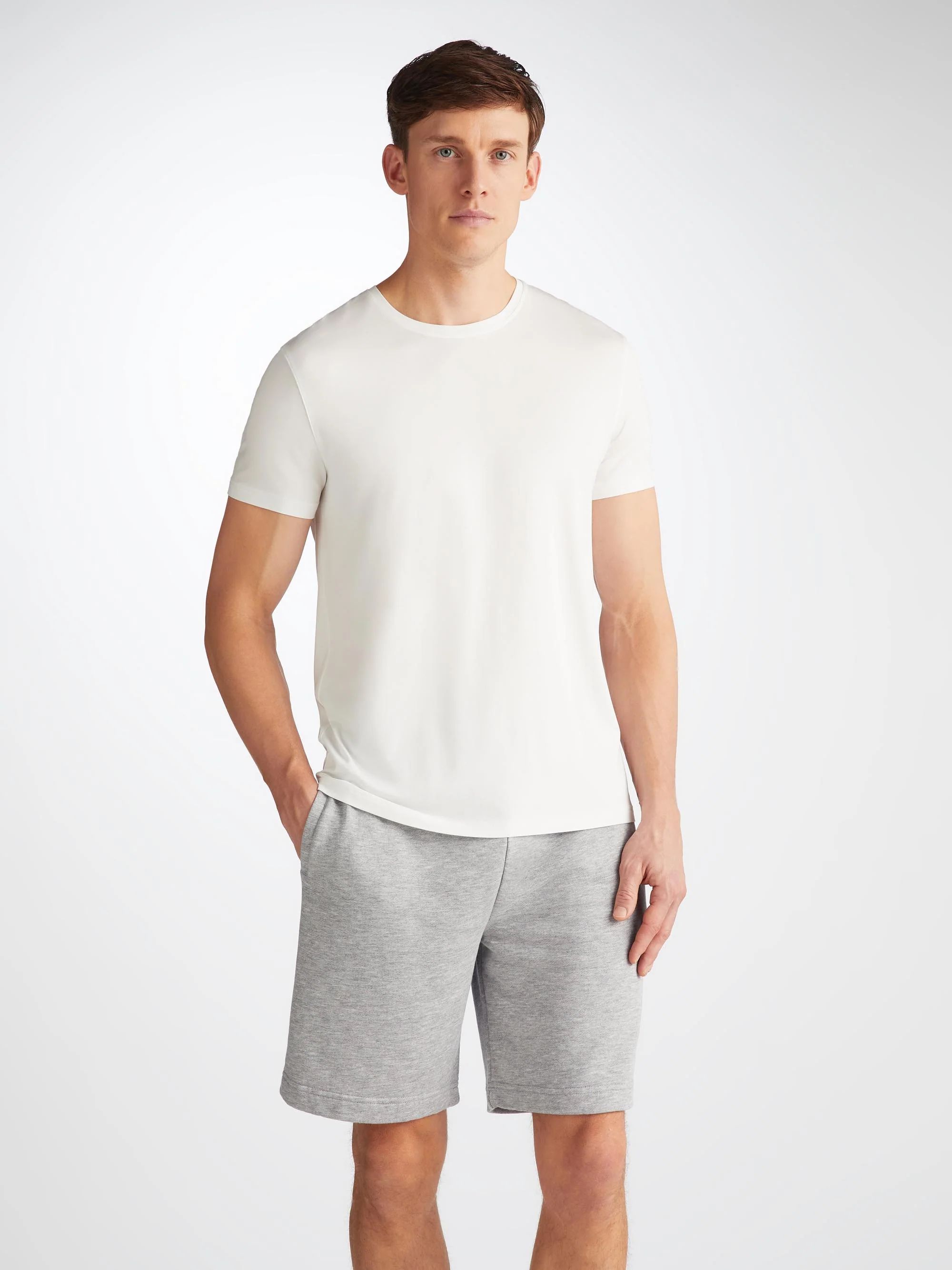 Men's Sweat Shorts Quinn Cotton Modal Silver - Image 8