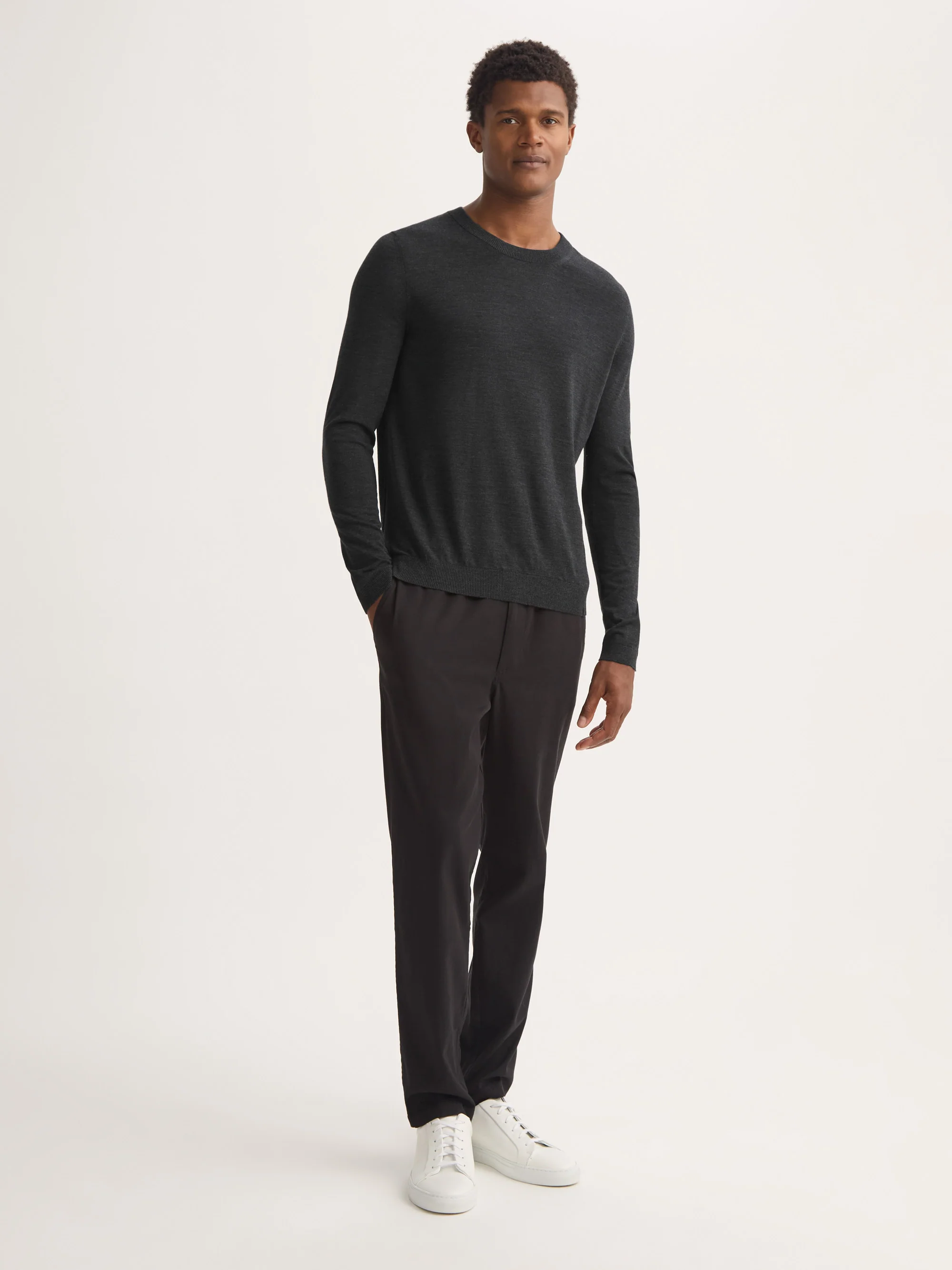 Men's Sweater Orson Merino Wool Charcoal - Image 2