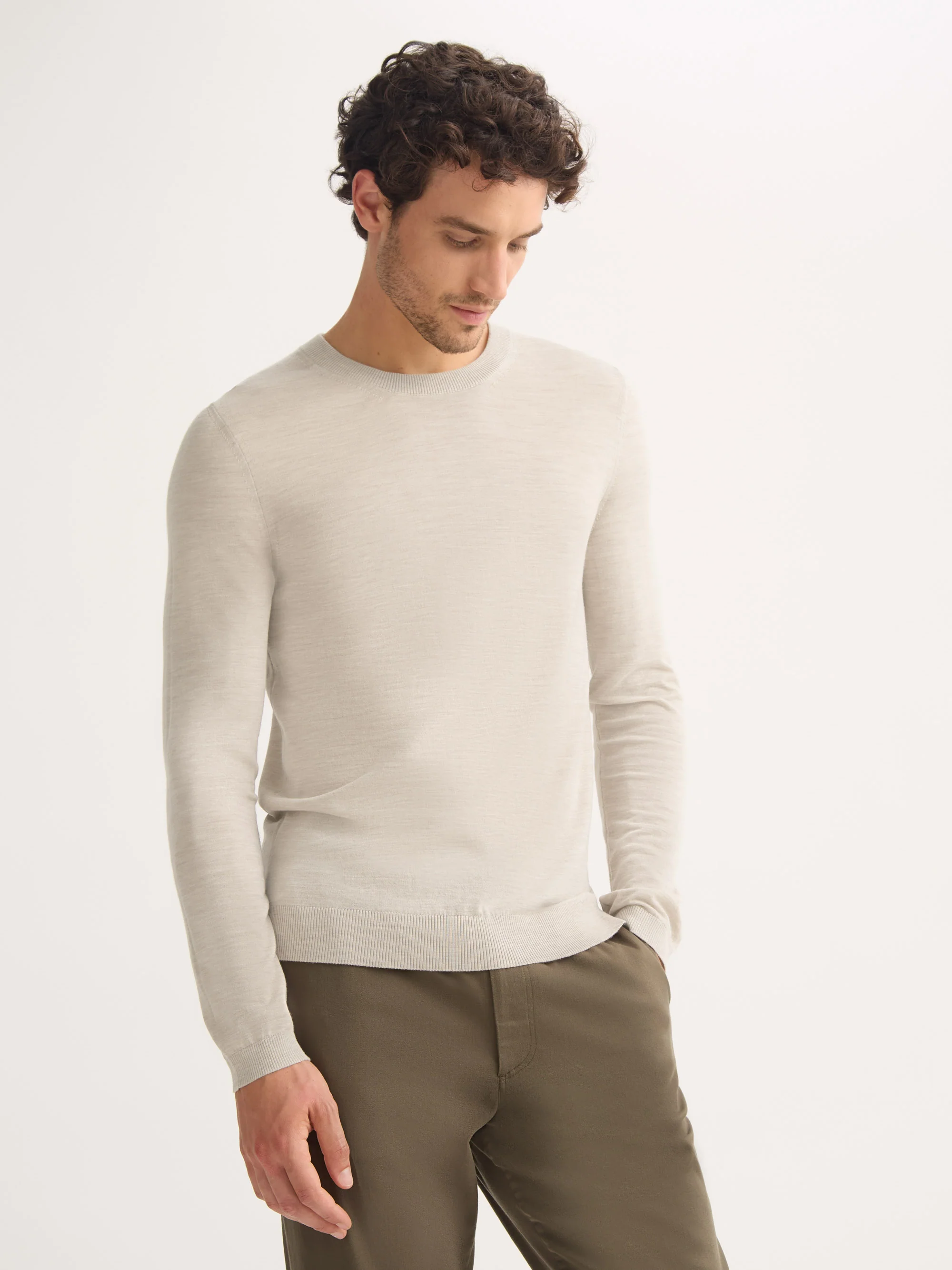 Men's Sweater Orson Merino Wool Oat - Image 7
